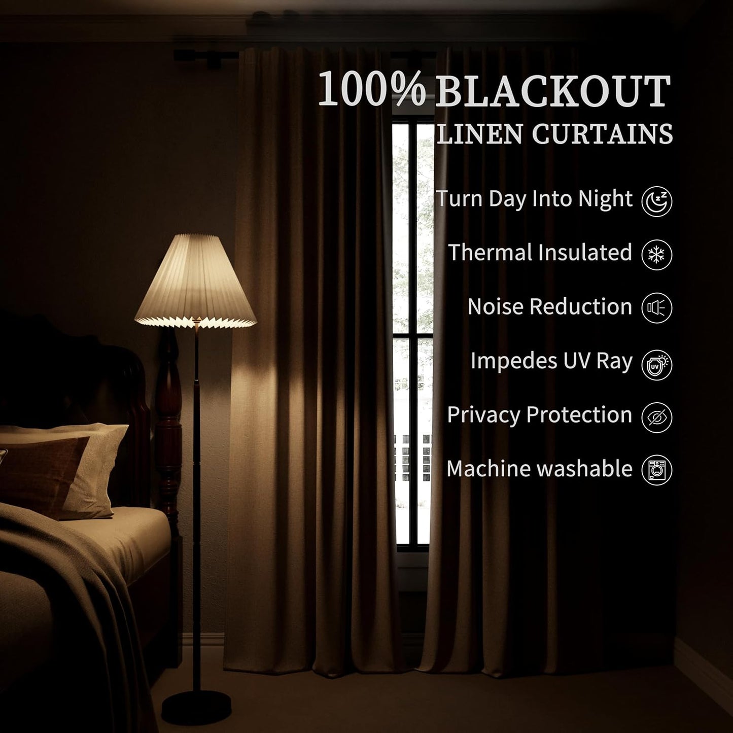 BOODII Sage Green Darkening Curtains 96 Inches Long for Living Room Back Tab Blue Blackout Curtains Neutral Aesthetic Linen Textured Thermal Insulated Black Out Curtain Light Blocking Drapes Nursery