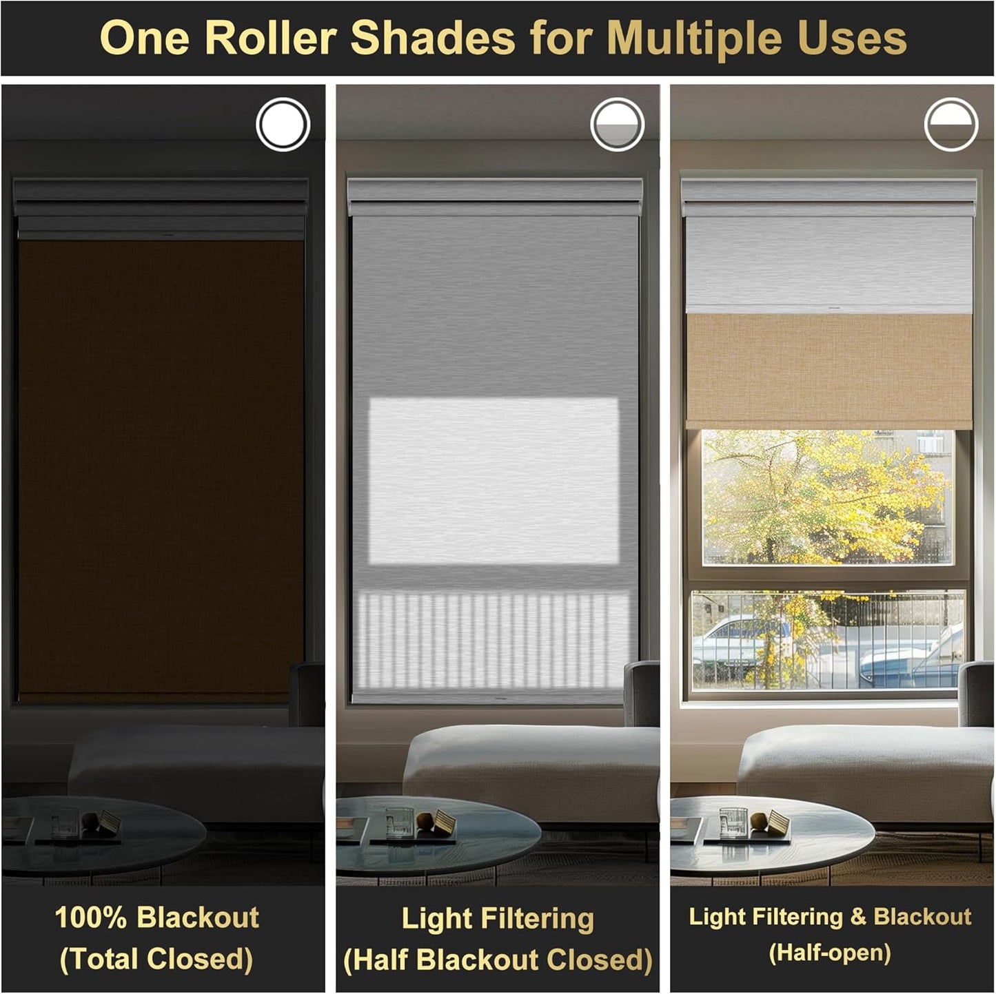 BERISSA Cordless Dual Roller Shades with Cassette Valance, Double Window Shades Blackout and Light Filtering, Day and Night for Home Office Door. Linen Beige and White. 35 W x 44" H