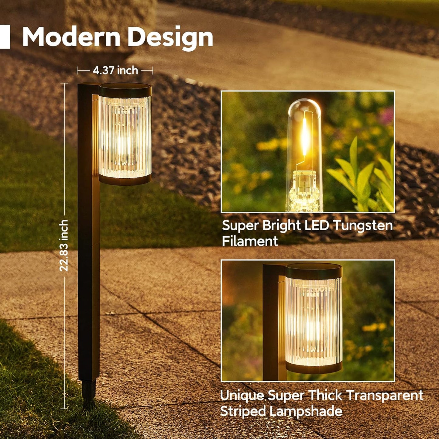Solar Pathway Lights Outdoor, 2 Pack Upgraded Solar Outdoor Lights Super Bright Up to 12Hrs, IP65 Waterproof Solar Garden Lights Outdoor Solar Lights for Outside Yard Landscape Path Walkway