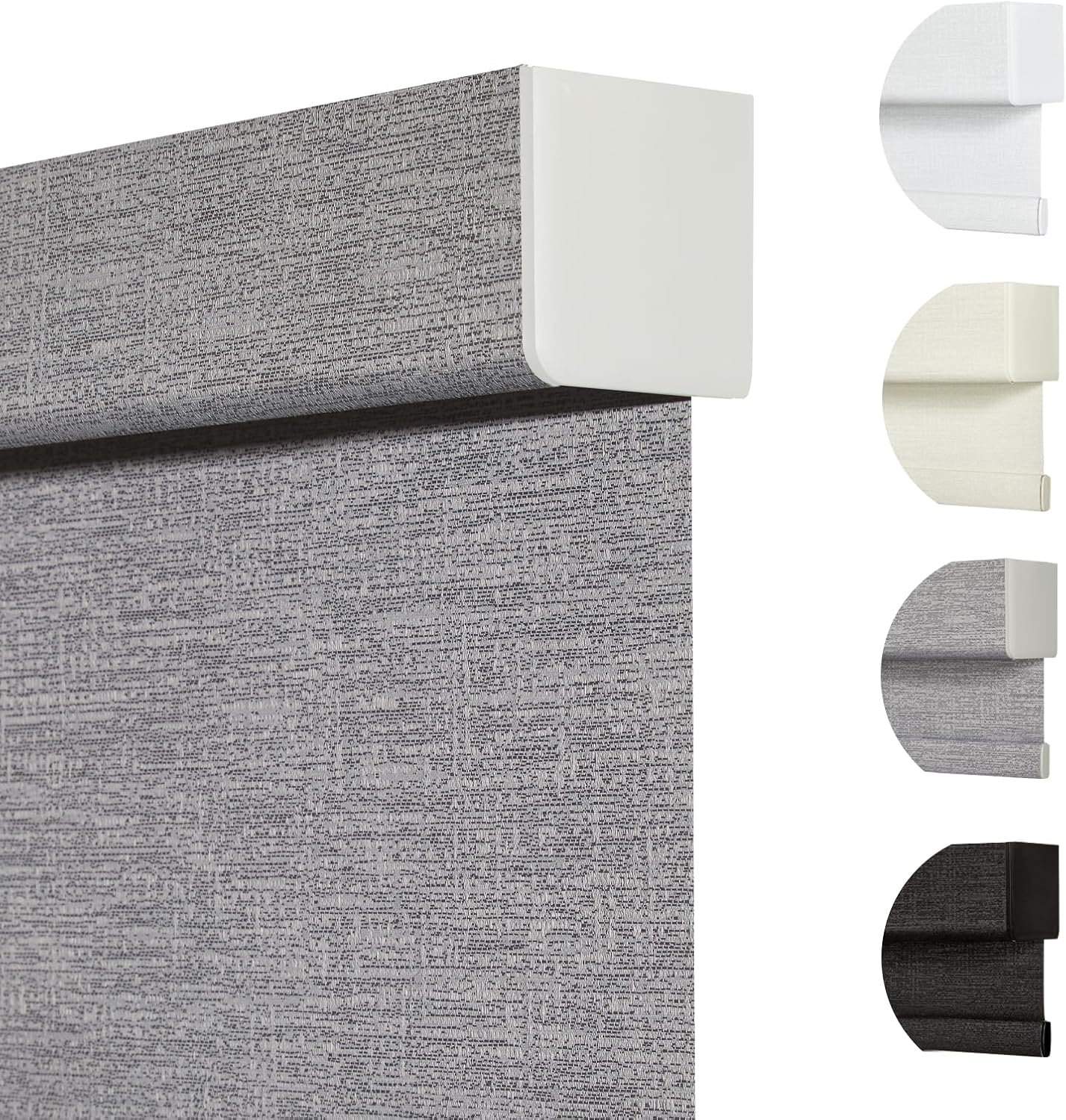 Persilux Blackout Roller Shades for Indoor Windows with Upgraded Cassette, Cordless Shades Window Blinds Pull Down for Doors, Easy to Install for Office/Living Room/Bedroom, Grey(39" W x 48" H)