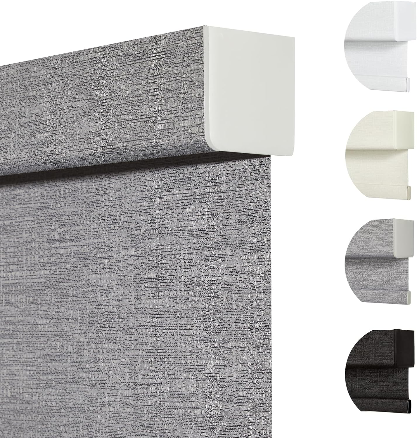 Persilux Blackout Roller Shades for Indoor Windows with Upgraded Cassette, Cordless Shades Window Blinds Pull Down for Doors, Easy to Install for Office/Living Room/Bedroom, Grey(27.5" W x 64" H)