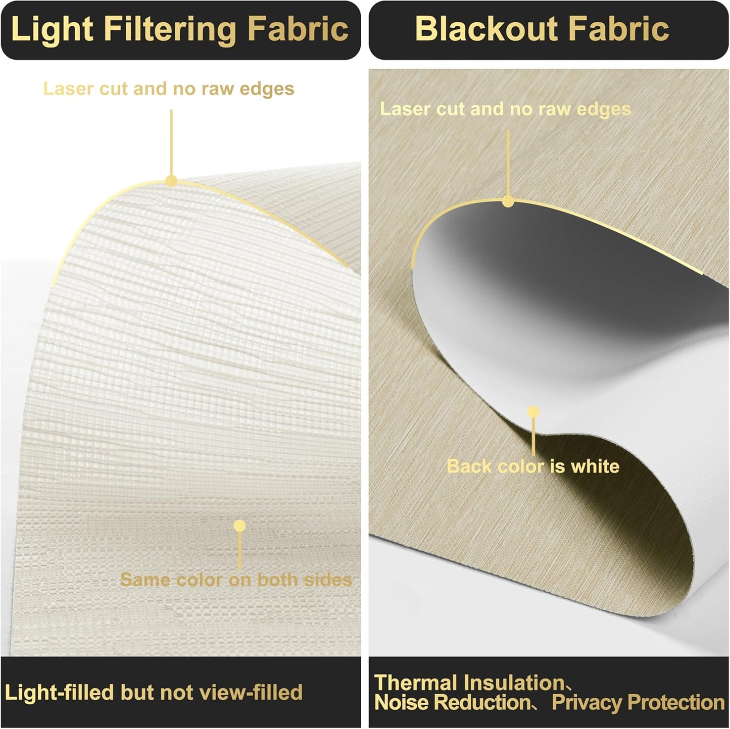 BERISSA Cordless Dual Roller Shades with Cassette Valance,Double Window Shades Blackout and Light Filtering Shades,Day and Night Roller Shades for Home Office Door.Striped Jacquard Beige.55 W x 64" H