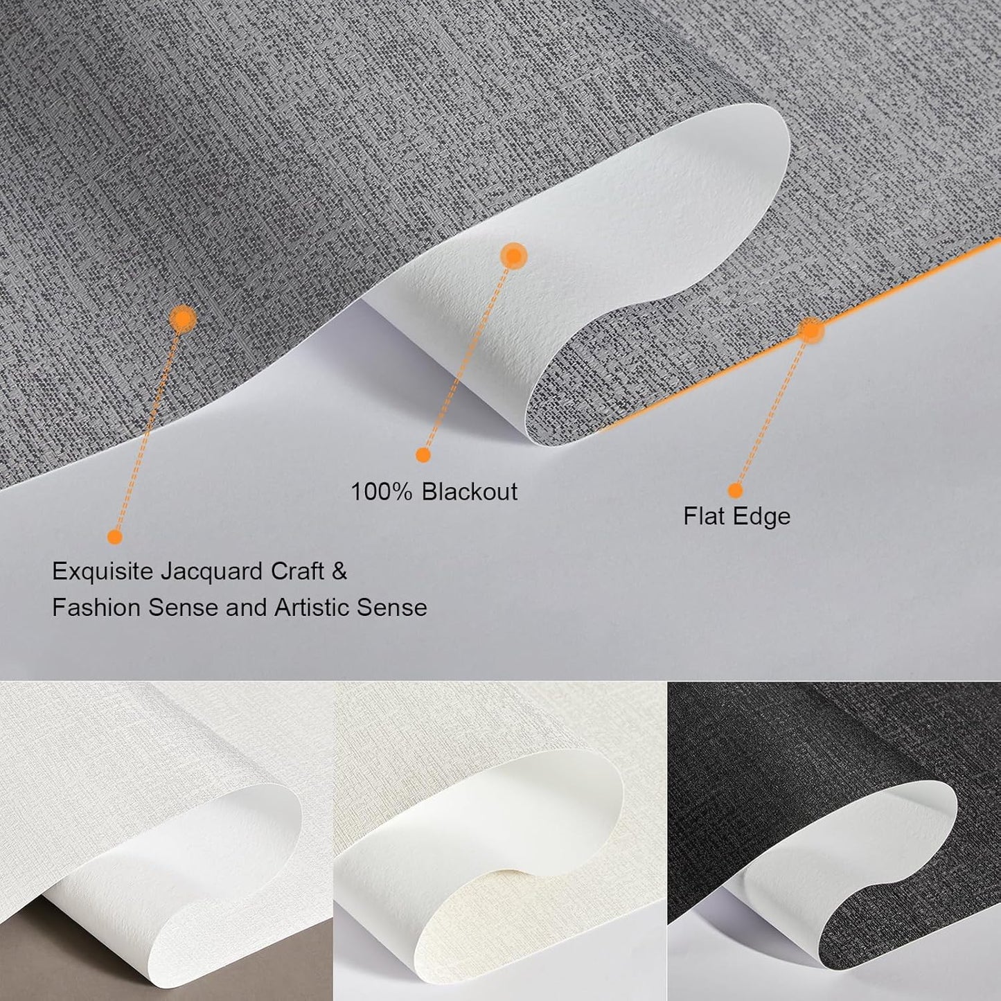 Persilux Blackout Roller Shades for Indoor Windows with Upgraded Cassette, Cordless Shades Window Blinds Pull Down for Doors, Easy to Install for Office/Living Room/Bedroom, Grey(82" W x 96" H)