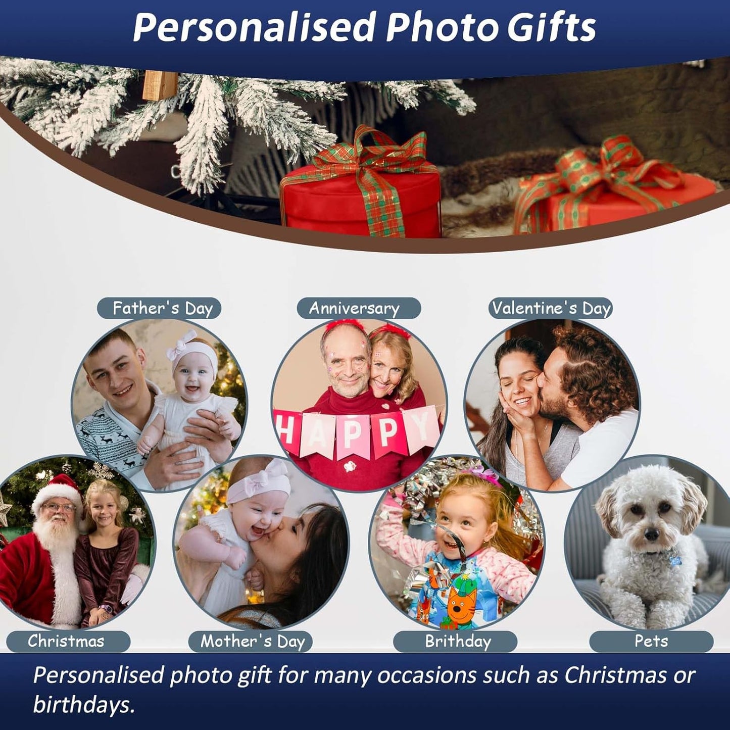 AIRUIXIO Custom Canvas Prints with Frame | Personalized Photo Canvas for Christmas Gifts | Ideal Family & Pet Wall Art Decor | Custom Canvas Wall Art 20x16Inch