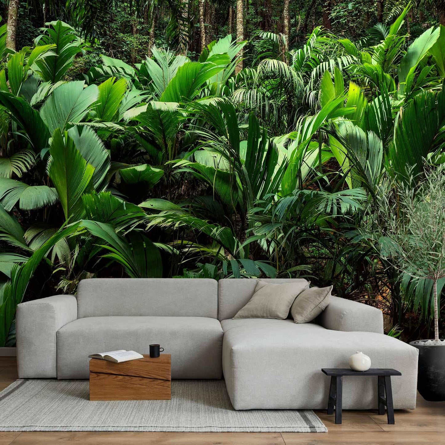 artgeist Wall Mural Nature 135x101 in - XXL Peel and Stick Self-Adhesive Wallpaper Removable Large Sticker Foil Wall Decor Print Picture Image Design Botanical Plants Jungle Leaves b-B-0594-a-a