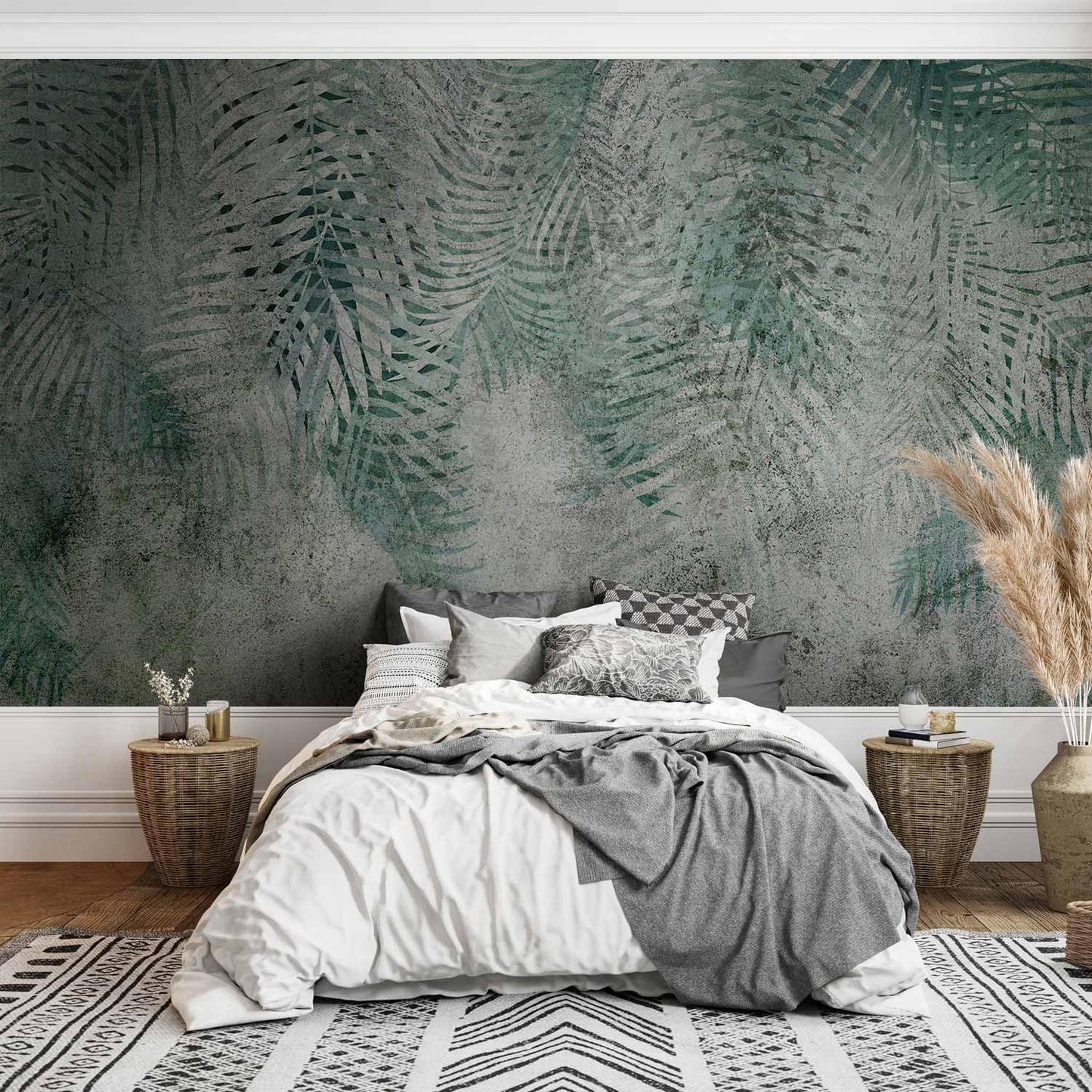 artgeist Wall Mural Leaves 96x69 in - XXL Peel and Stick Self-Adhesive Wallpaper Removable Large Sticker Foil Wall Decor Print Picture Design Nature Botanical Plants Palm Abstract b-C-0861-a-a