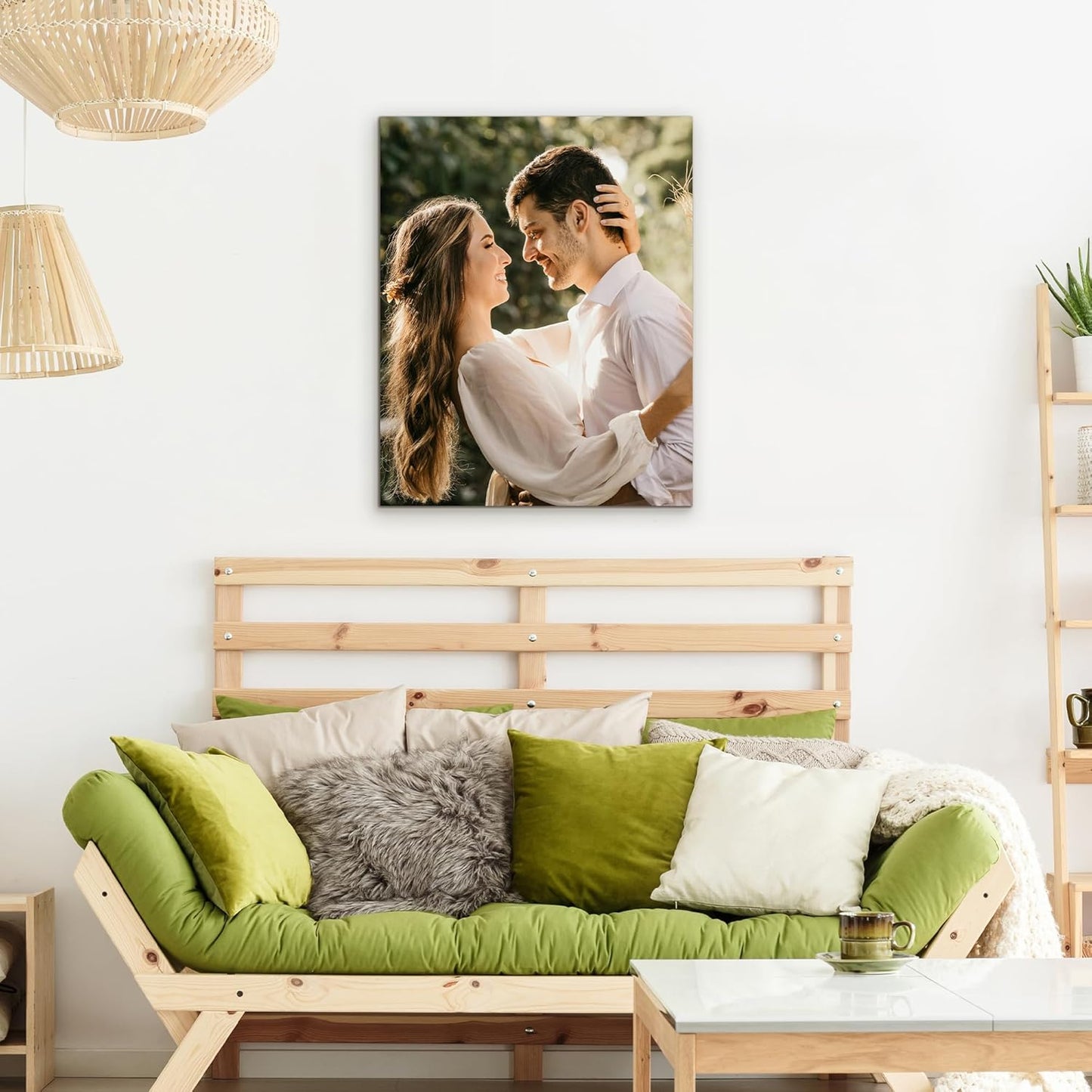 WayToLight Custom Canvas Prints with Your Photos Framed Personalized Picture Canvas Prints Wall Art Ideal for Home Decor Christmas Family Gifts (16" x 20")