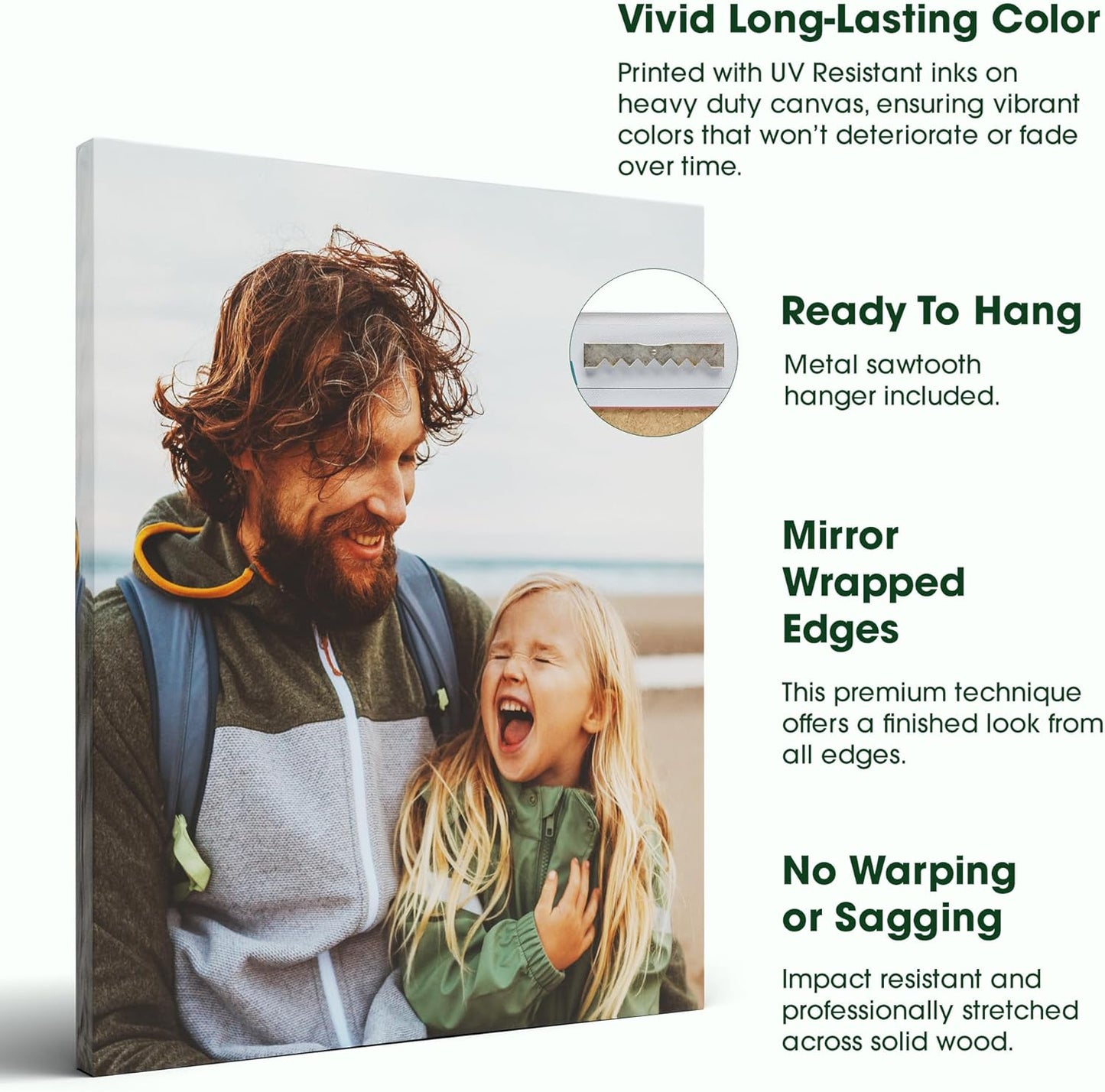 BuildASign Custom Canvas Prints with Your Photos – Personalized Picture To Canvas Wall Art, Perfect for Home Decor, Gifts & Keepsakes, Ready to Hang (11" L x 14" W x .75”D, Classic Brown)