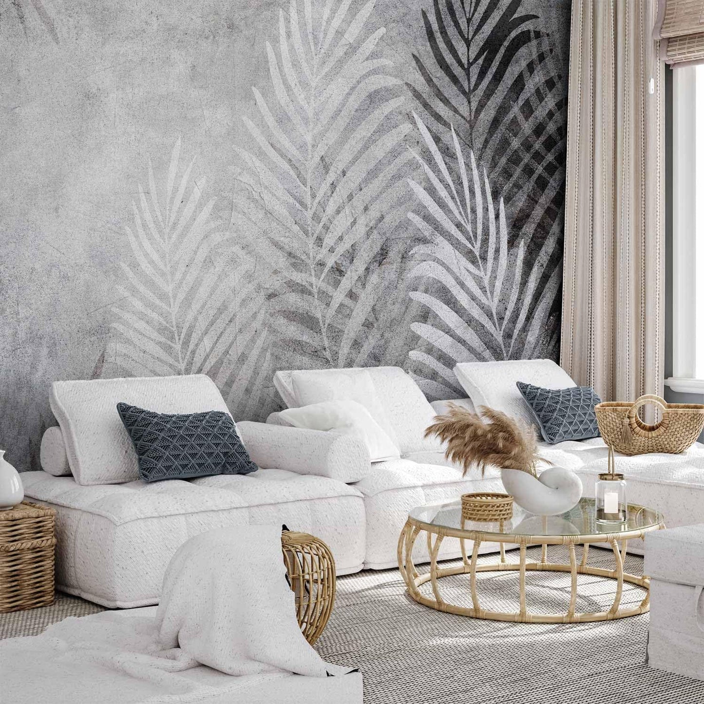 artgeist Wall Mural Leaves 96x69 in - XXL Peel and Stick Self-Adhesive Wallpaper Removable Large Sticker Foil Wall Decor Print Picture Image Design Palm Abstract Nature Botanical b-C-0855-a-a