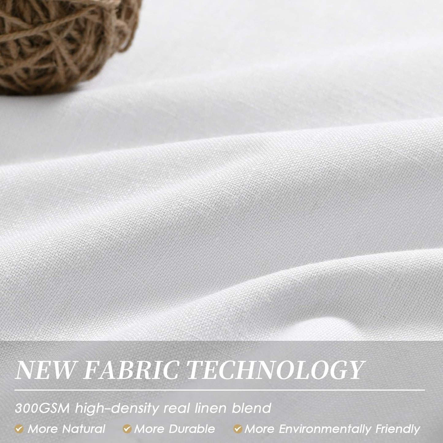 White Blackout Curtains 72 Inch Length 2 Panels Set Linen Textured Thermal Insulated Room Darkening Curtains for Bedroom Living Dining Room Back Tab Rod Pocket Modern Farmhouse Home Window Decor