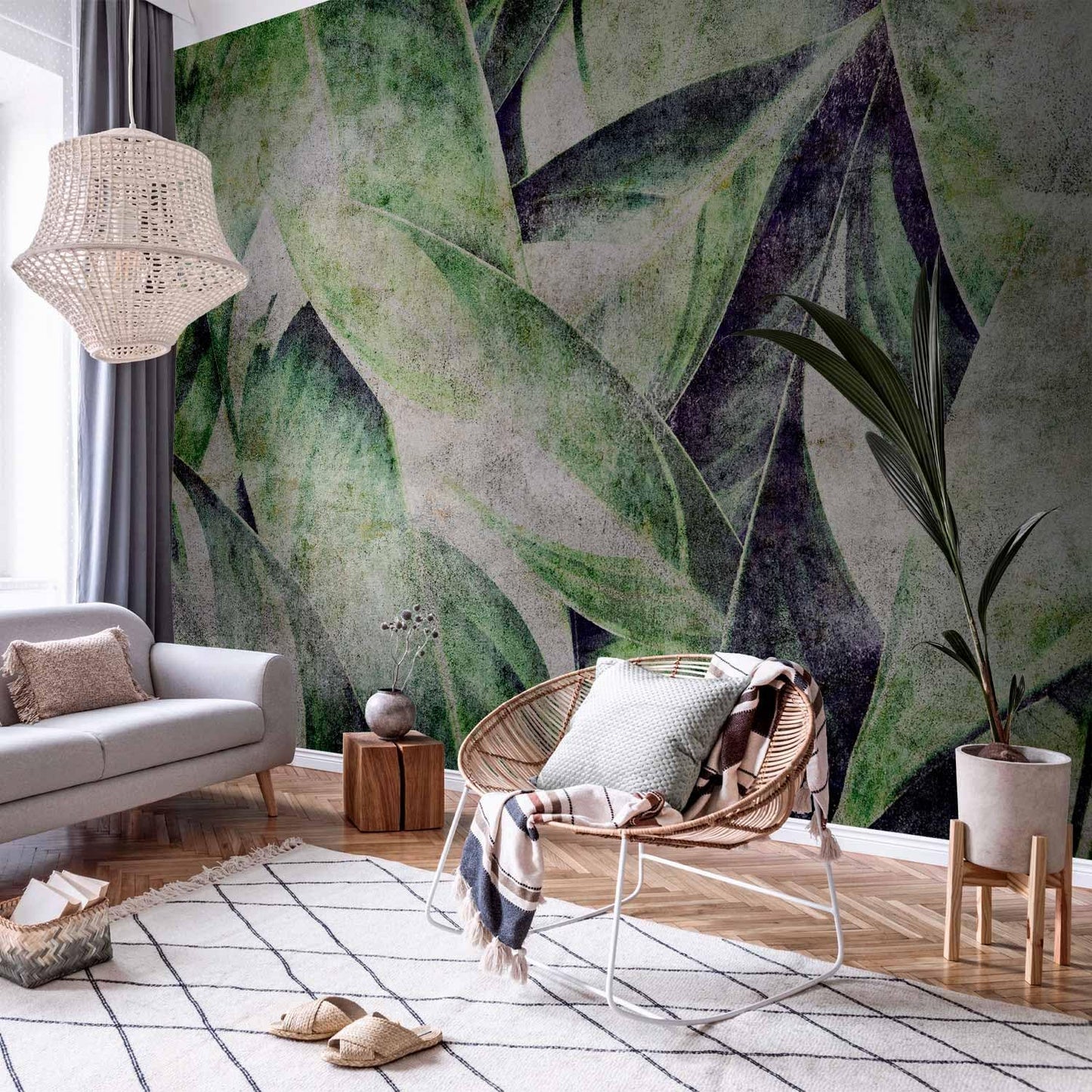 artgeist Premium Wall Mural Tropical Leaves 138x101 in - Non-Woven Wallpaper Fleece Wall Decor Photo Print Picture Image Design Jungle Nature Botanical b-C-0844-a-a