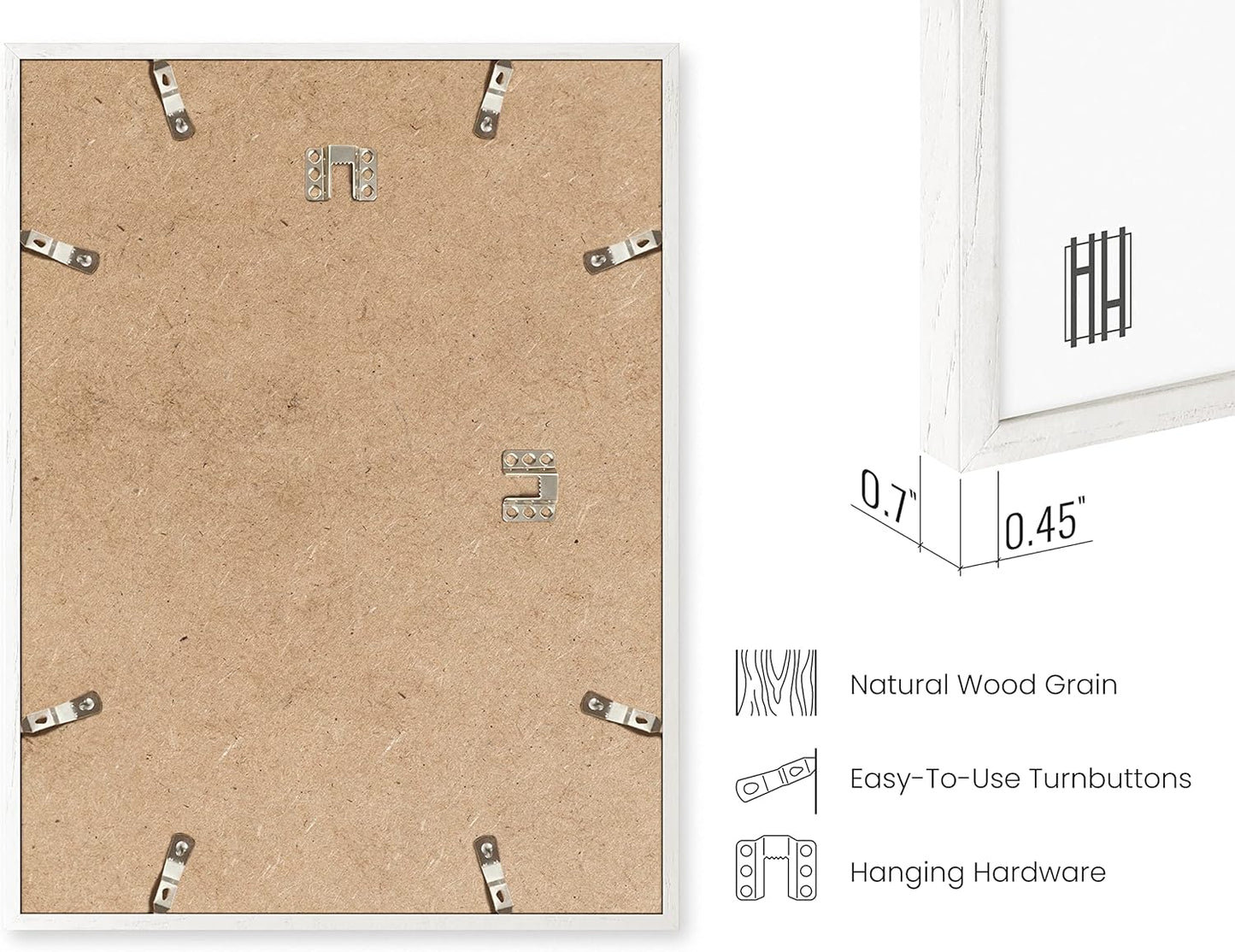 HAUS AND HUES 12x16 White Picture Frames - 12x16 Picture Frame White Photo Frame 12x16, Wood Picture Frames 12x16 Wood, White Frames, 12x16 Frame White Photo Frame 12 x 16 (White Oak Frame)