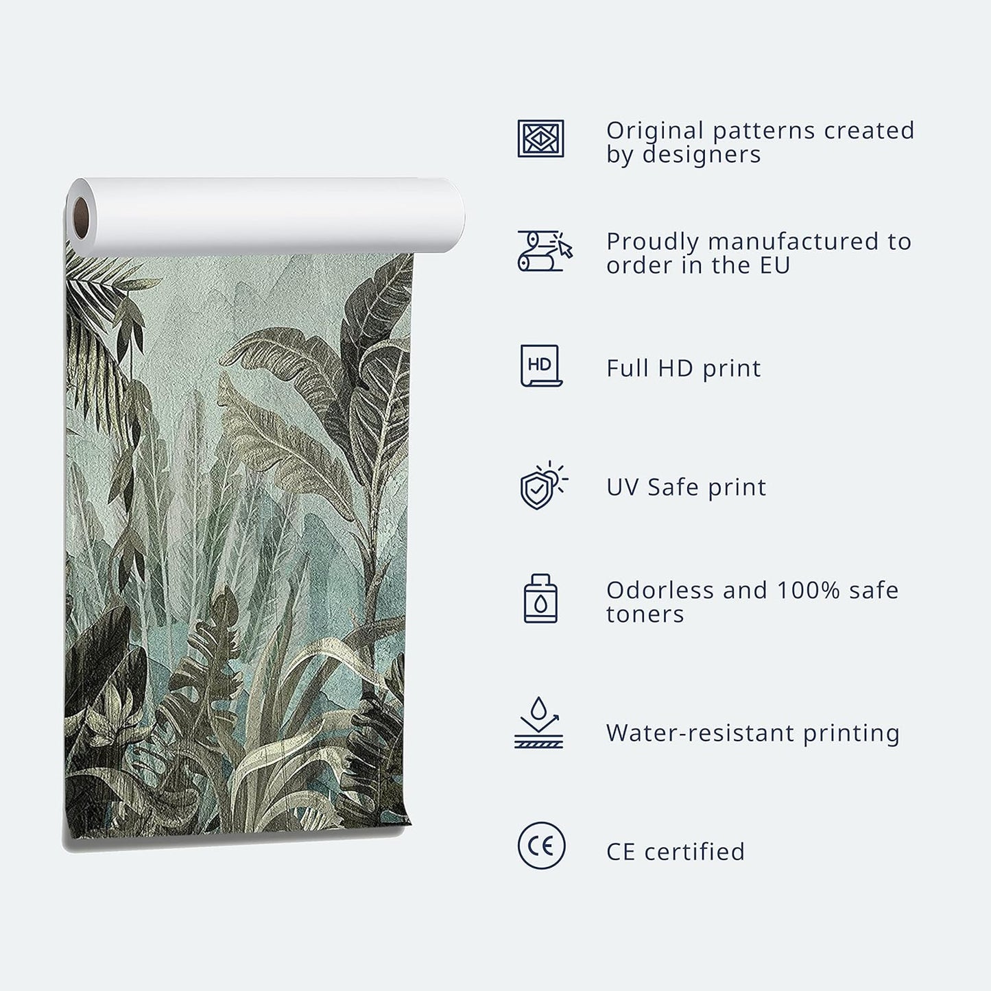artgeist Premium Wall Mural Jungle 138x101 in - Non-Woven Wallpaper Fleece Wall Decor Photo Print Picture Image Design Leaves Green Yellow Nature b-A-0825-a-a