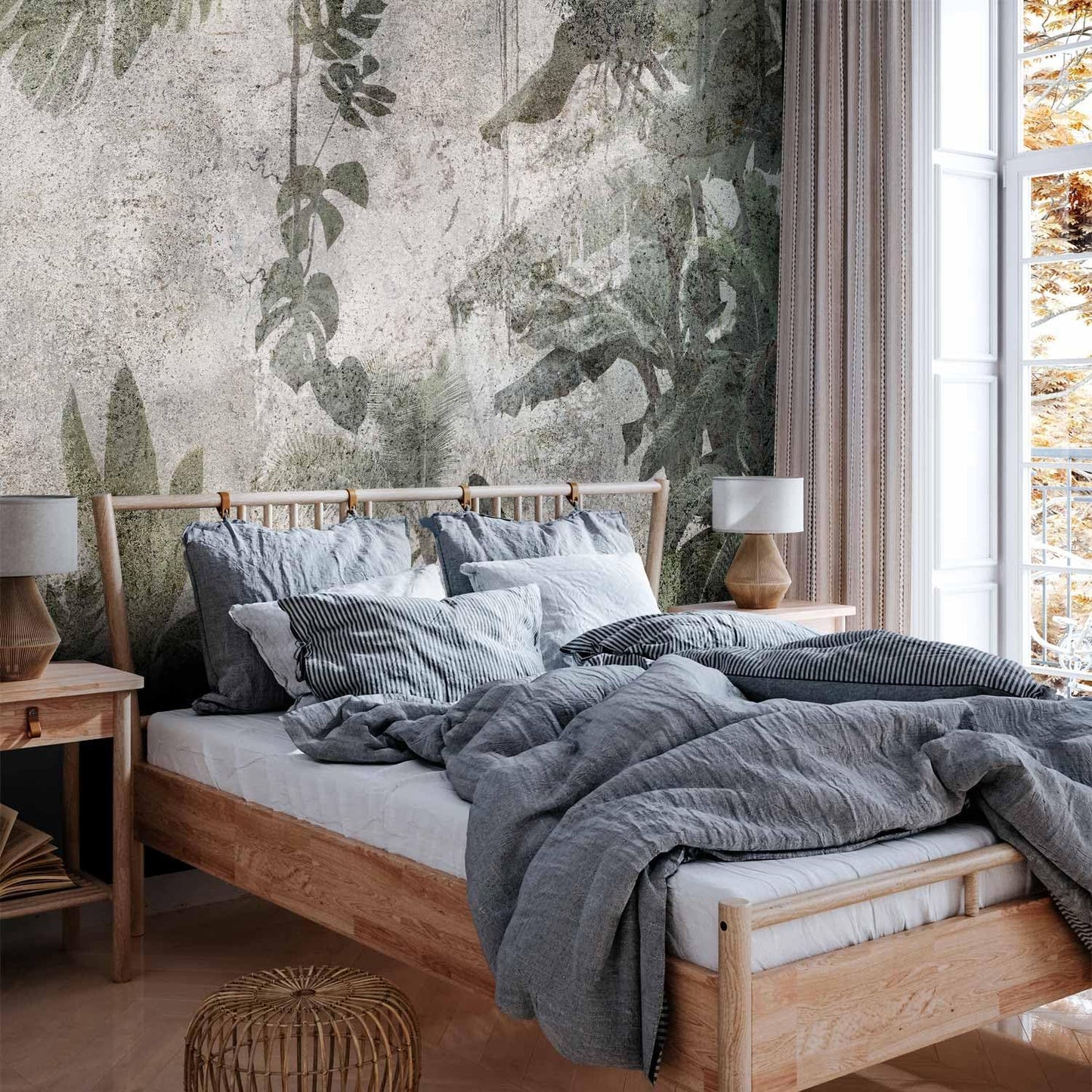 artgeist Wall Mural Tropical Leaves 118x83 in - XXL Non-Woven Wallpaper Fleece Wall Decor Photo Print Picture Image Design Landscape Jungle Nature Monstera Palm Leaves b-C-0821-a-a