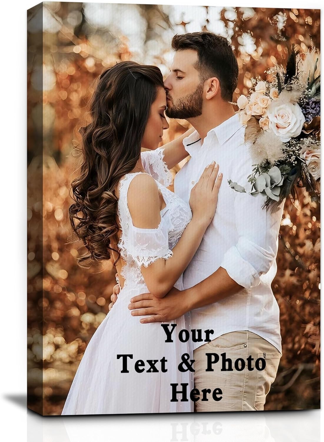 YUNART Ship Next Day - Custom Canvas Prints with Your Photos, Personalized Canvas with Pictures Print for Wall Art Bedroom, Customized Photo Gifts for Couple Men Women Mom Baby Dog Family - 12"x16"