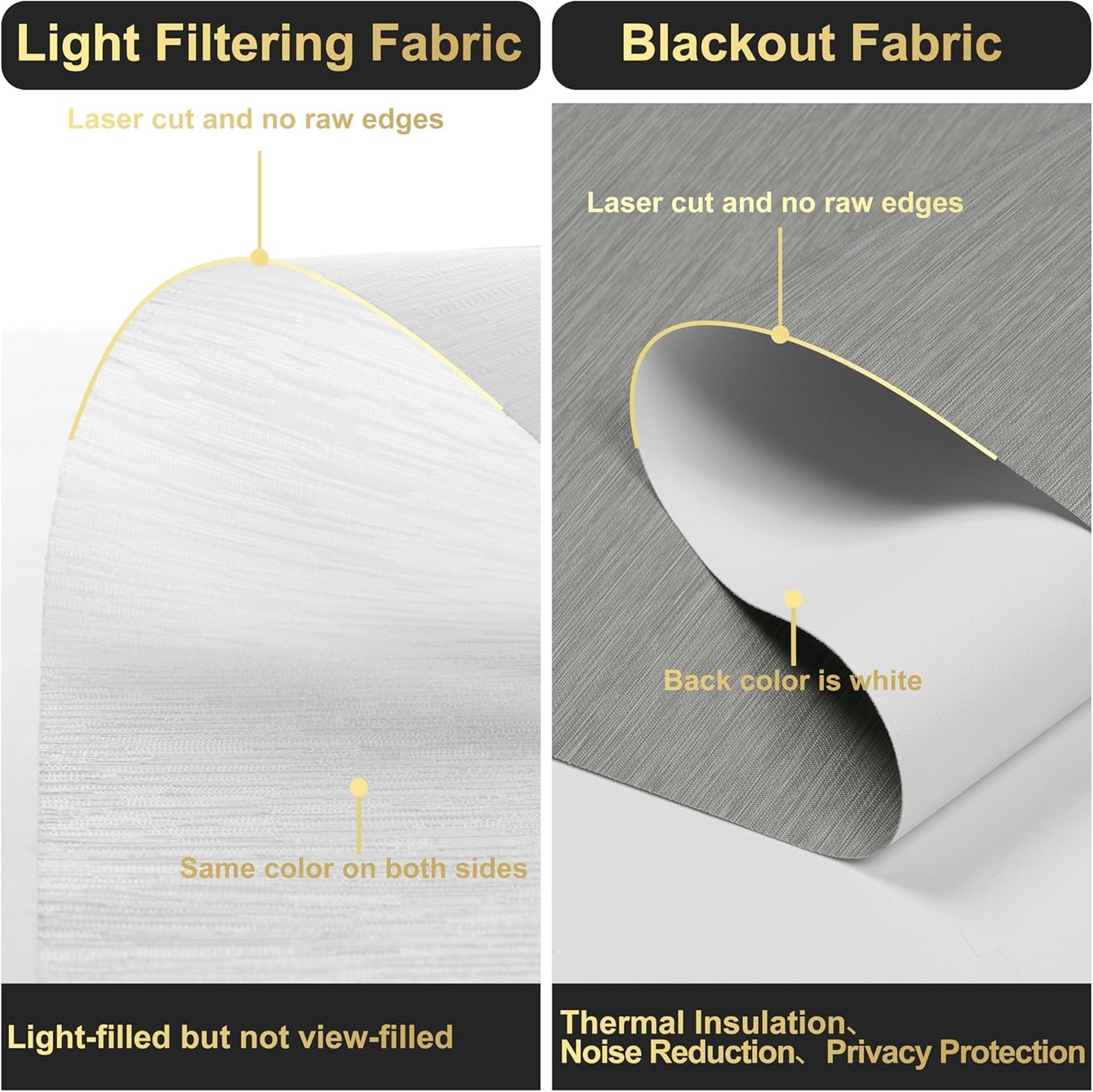 BERISSA Cordless Dual Roller Shades With Cassette Valance, Blackout and Light Filtering, Day and Night for Home Office Door - Grey and White, 34 W x 36" H