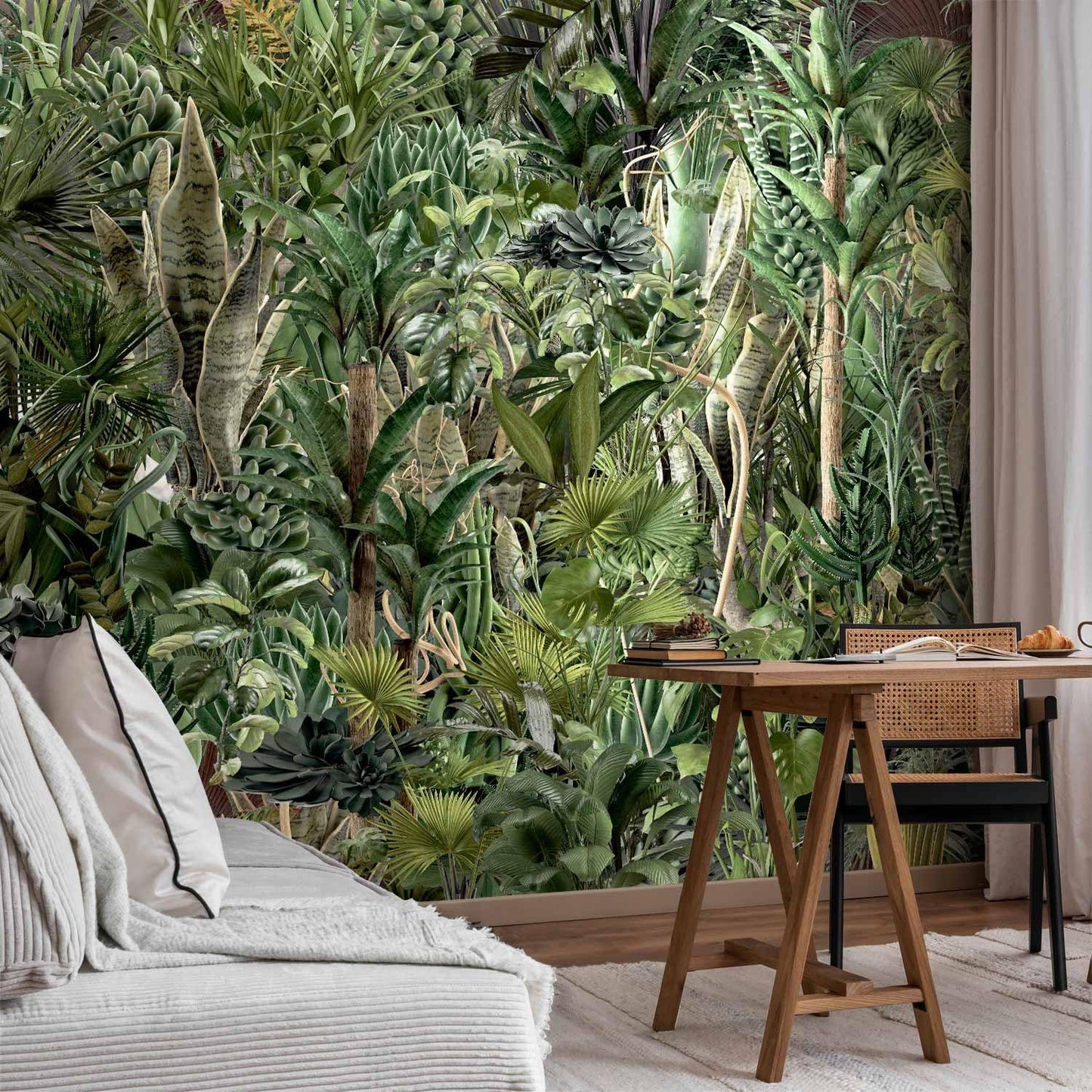 artgeist Premium Wall Mural Leaves 157"x110"XXL Non-Woven Wallpaper Fleece Wall Decor Photo Print Picture Image Design Plants Abstract Nature Botanical b-C-0858-a-a