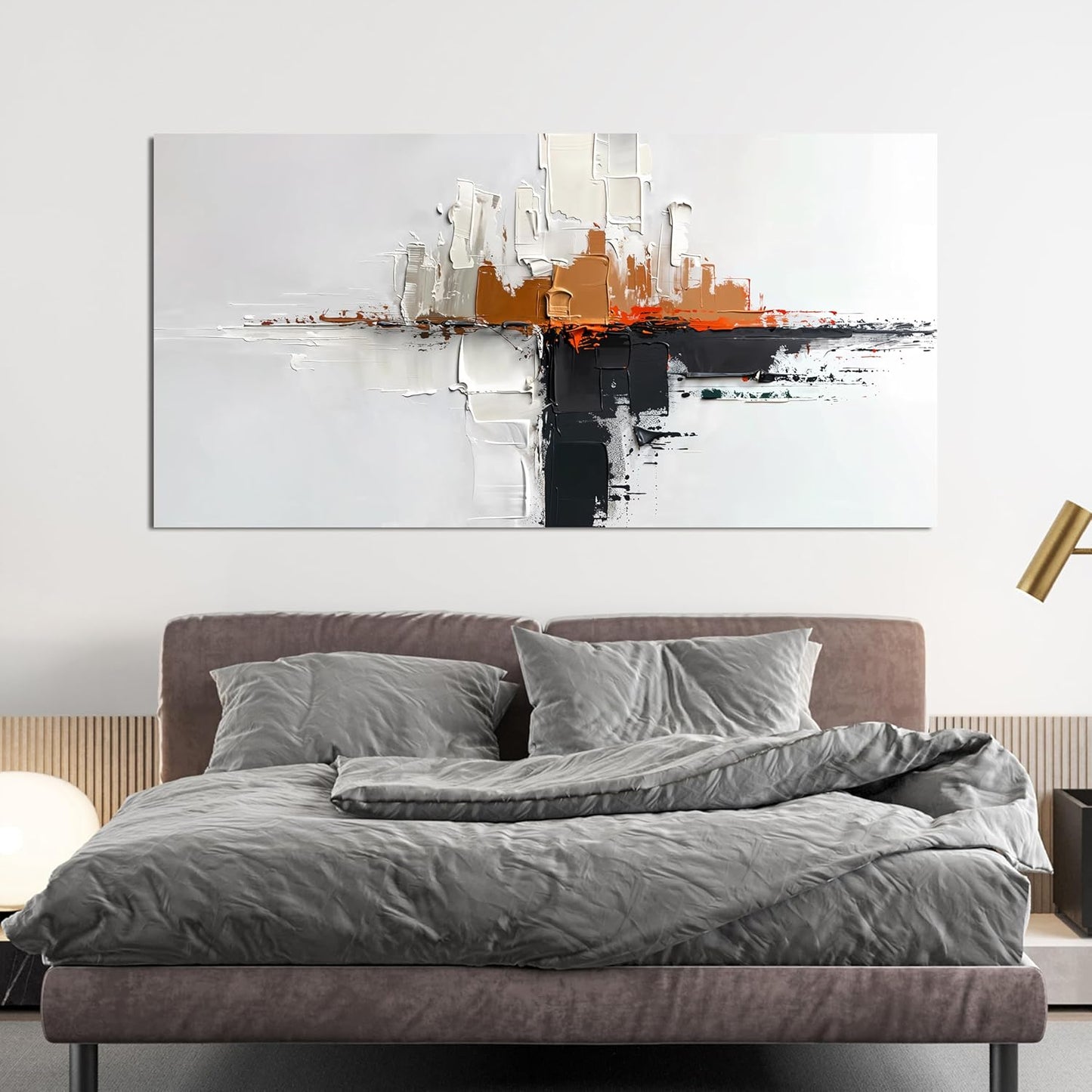 Abstract Large Wall Art Decor Modern Wall Art Pictures for Living Room Abstract Canvas Art Wall Decor Minimalist Black and White Wall Art Prints Artwork for Walls Bedroom Office Home Decor 24" X 48"