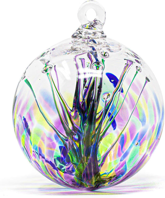 Luke Adams Handmade Glass Gazing Balls for Garden on Clearance – Hand Blown Glass Gazing Ball for Yard Décor – Decorative Garden Globe (Sea Sky Violet)