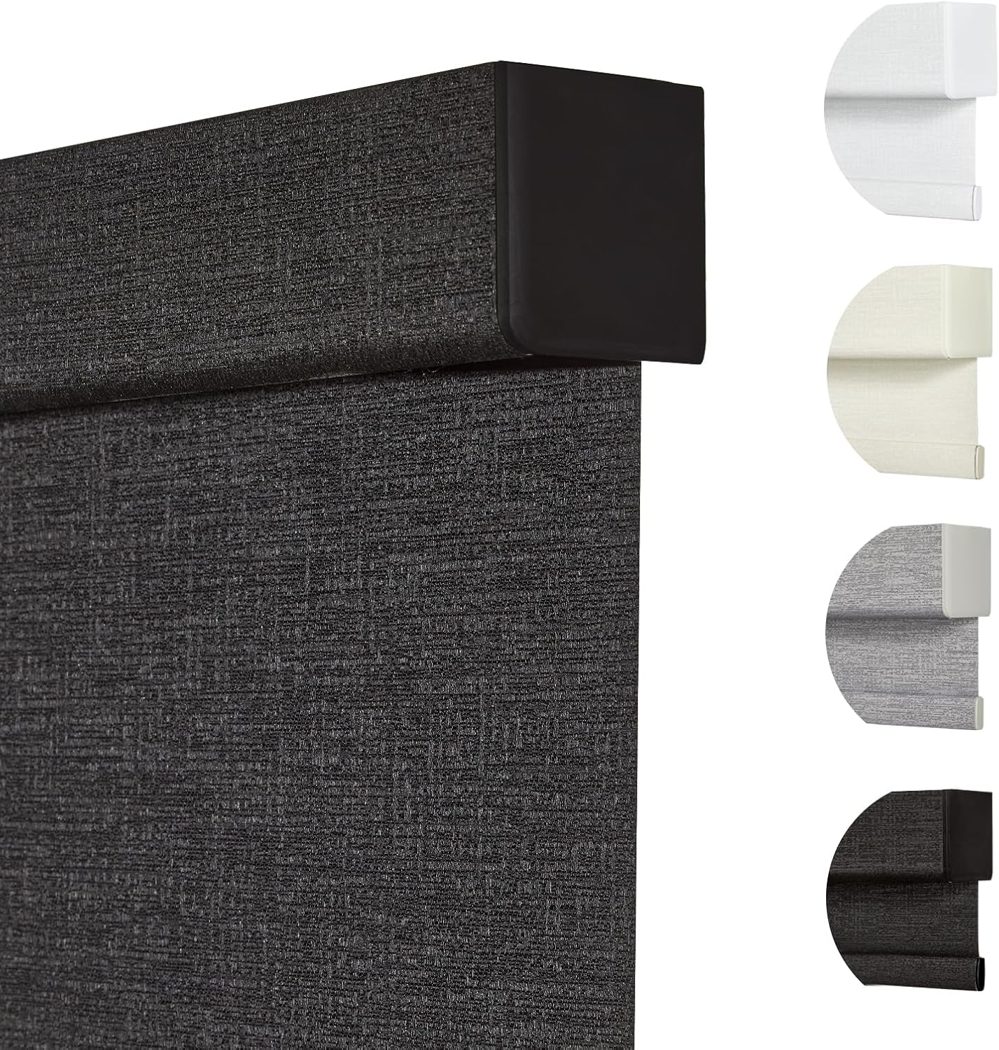 Persilux Free-Stop Cordless Blinds for Indoor Windows with Cover, Window Shades Blackout Roller Blinds, Thermal Insulated Fabric UV Protection for Kitchen, Office, Living Room, Black(66" W x 48" H)