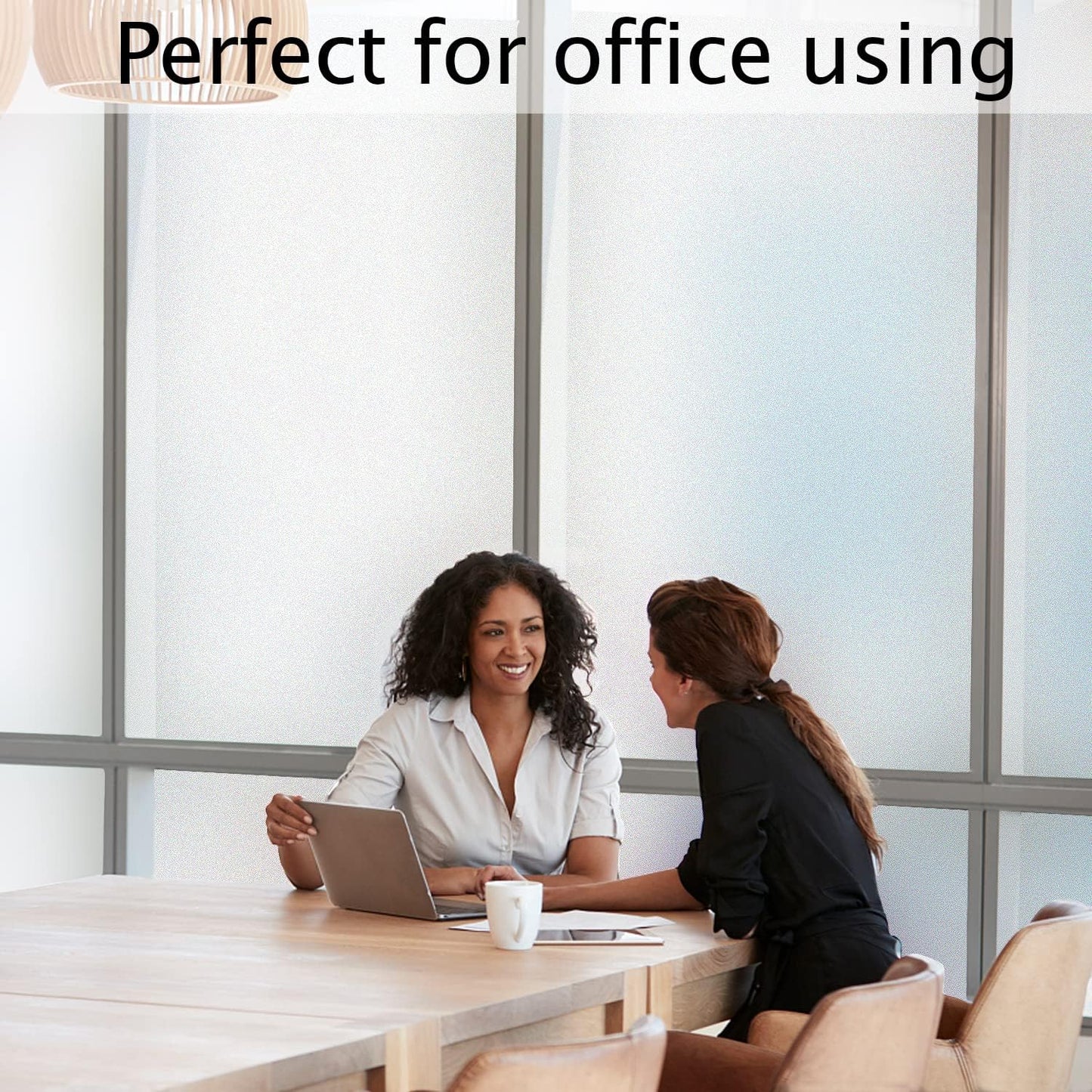 HIDBEA Frosted Window Privacy Film Heat Control UV Blocking, Static Cling Non-Adhesive Reusable Door coverings for Bathroom Home Office (Frosted 29.5 Inch x 13.1 Feet)