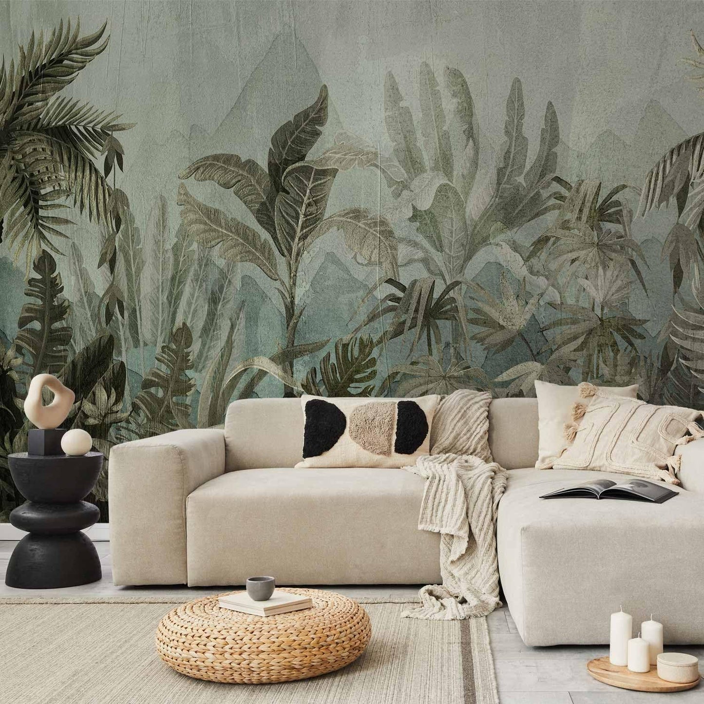artgeist Wall Mural Leaves 157"x110"XXL Non-Woven Wallpaper Fleece Wall Decor Photo Print Picture Image Design Nature Botanical Plants Palm Abstract b-C-0854-a-a