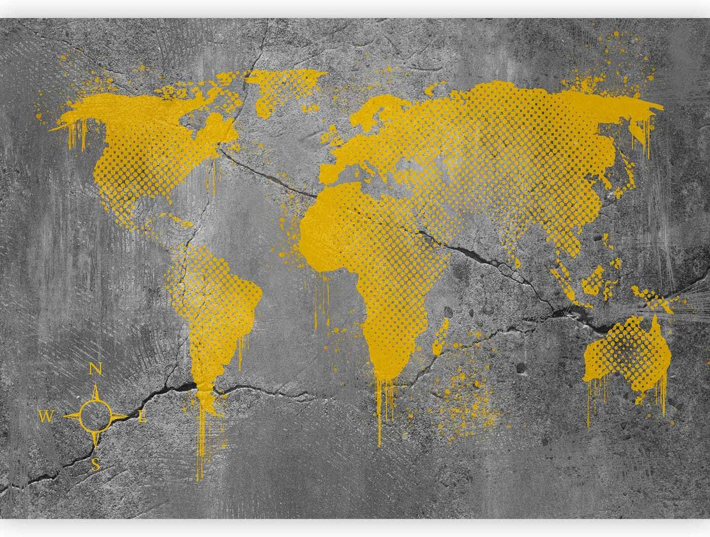 artgeist Wall Mural World Map 193x138 in - XXL Peel and Stick Self-Adhesive Wallpaper Removable Large Sticker Foil Wall Decor Print Picture Image Design Map of The World k-A-0494-a-a