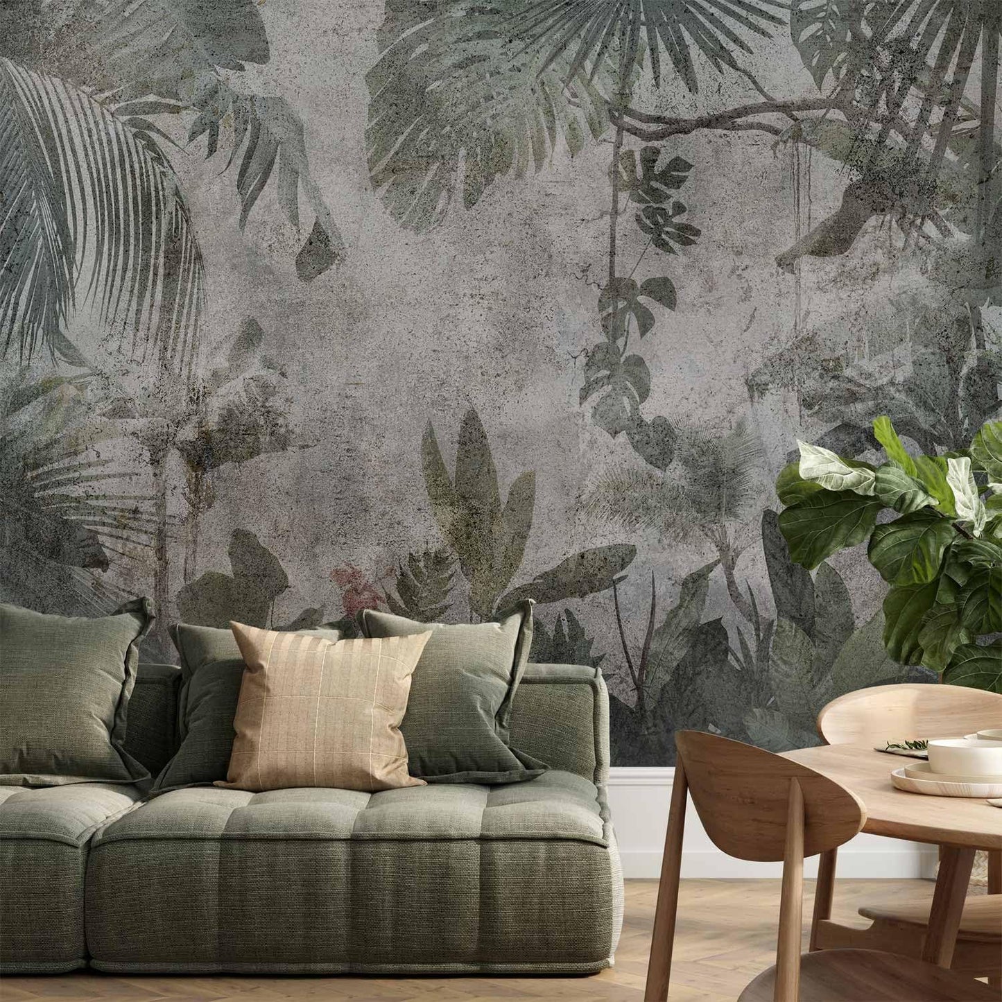 artgeist Wall Mural Tropical Leaves 154x110 in - XXL Peel and Stick Self-Adhesive Wallpaper Removable Large Sticker Foil Wall Decor Print Picture Image Design Jungle Nature Monstera b-C-0821-a-a
