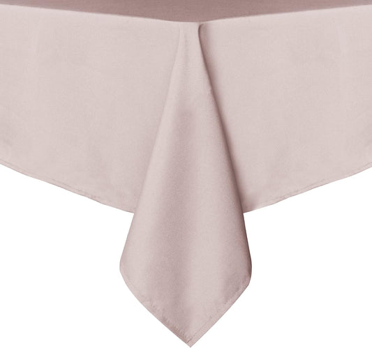 sancua Rectangle Tablecloth - 54 x 120 Inch - Stain and Wrinkle Resistant Washable Polyester Table Cloth, Decorative Fabric Table Cover for Dining Tables, Buffet Parties and Camping, Blush