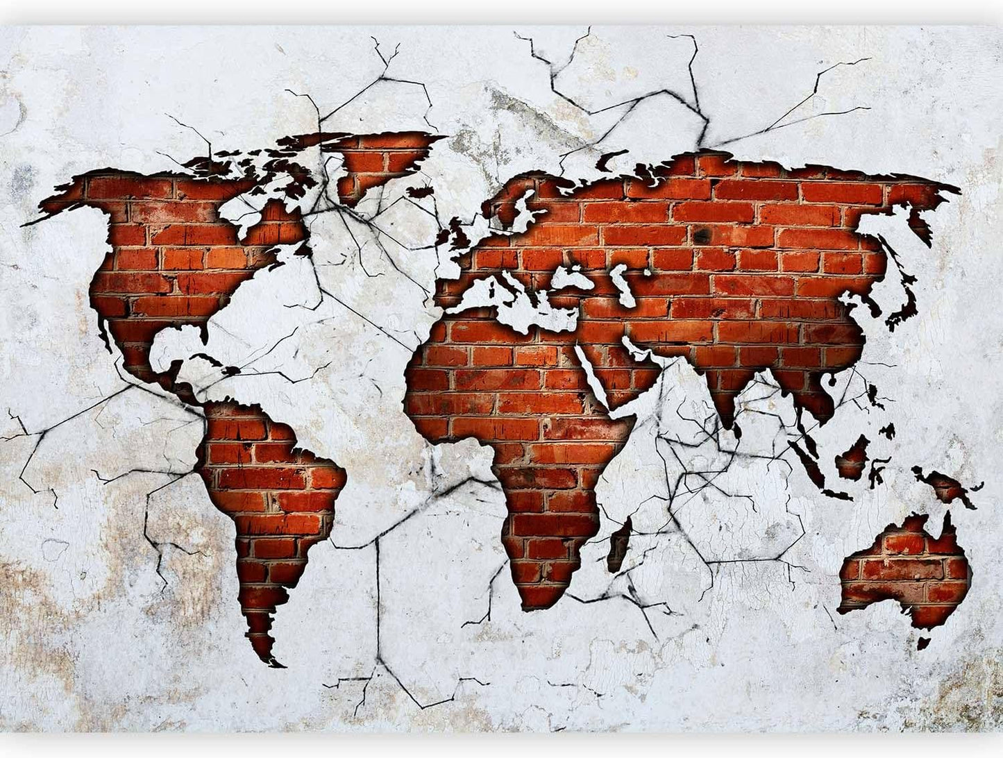 artgeist Wall Mural World Map 154x110 in - XXL Peel and Stick Self-Adhesive Wallpaper Removable Large Sticker Foil Wall Decor Print Picture Image Design Map of The World k-A-0495-a-a