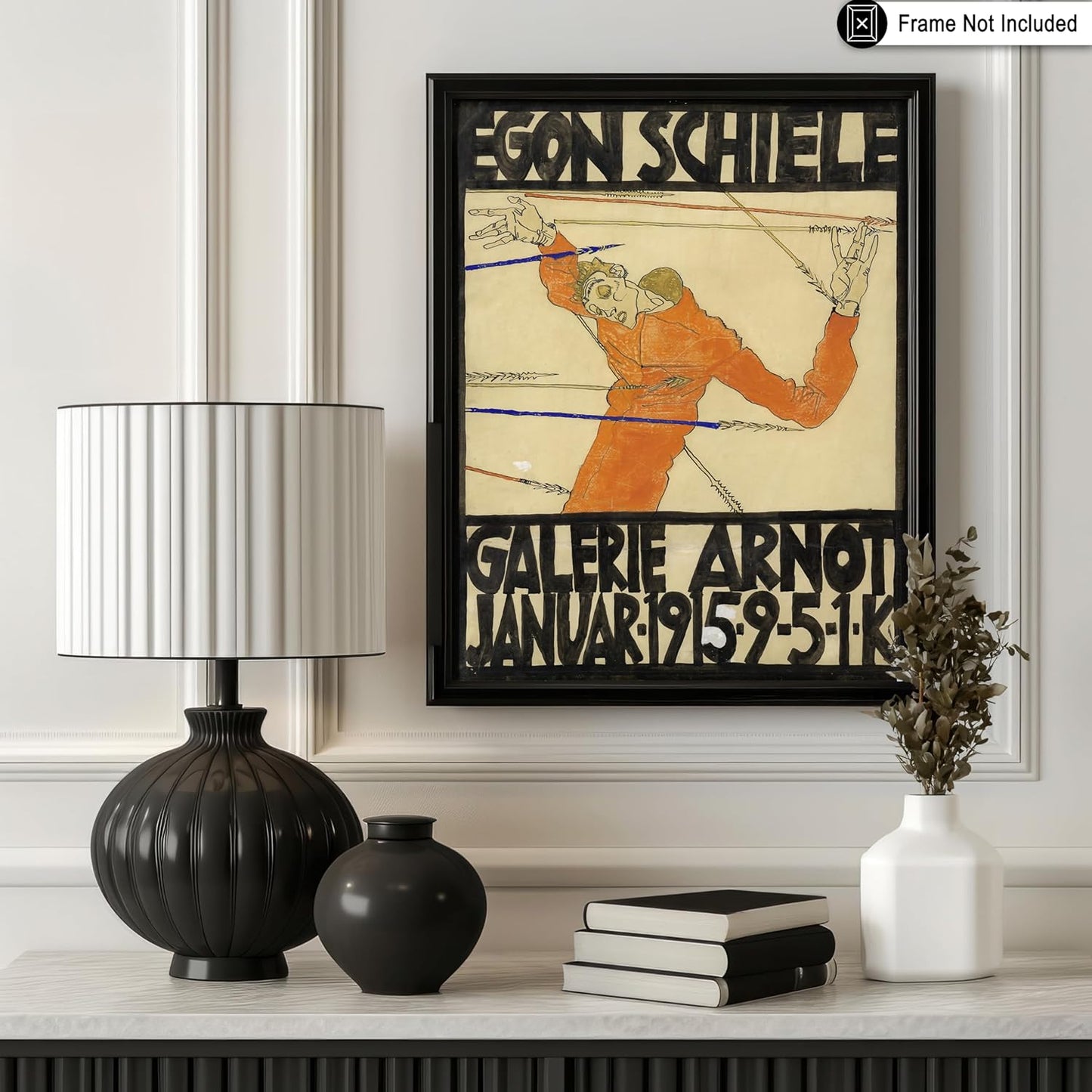 Poster Master Vintage Painting Poster - Retro Expressionism Print - Self Portrait as the Martyred St Sebastian - Gift for Artist, Friend - Wall Decor for Home, Office, 18x24 Unframed Wall Art