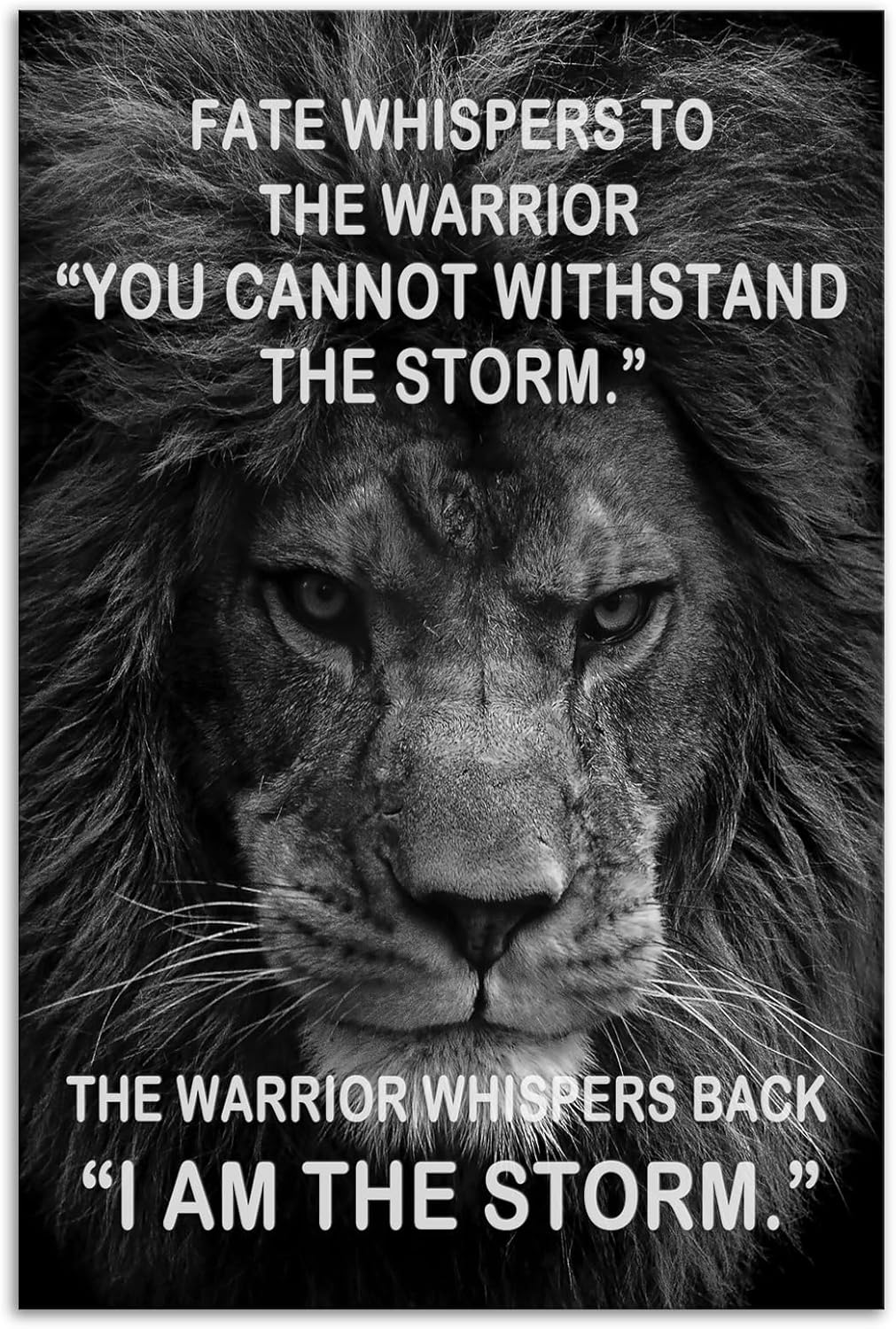 Inspirational Canvas Wall Art Inspiration Painting Pictures Motivational Quotes I Am The Storm Posters Prints Artwork Modern Living Room Home Office Decor Framed Ready to Hang[12" W X 18" H]