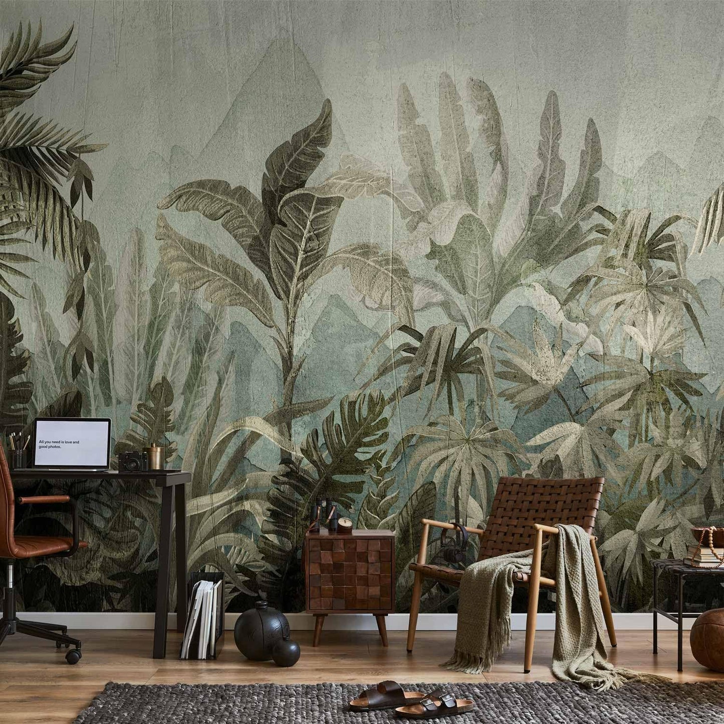 artgeist Wall Mural Leaves 96x69 in - XXL Peel and Stick Self-Adhesive Wallpaper Removable Large Sticker Foil Wall Decor Print Picture Image Design Nature Botanical Plants Palm Abstract b-C-0854-a-a