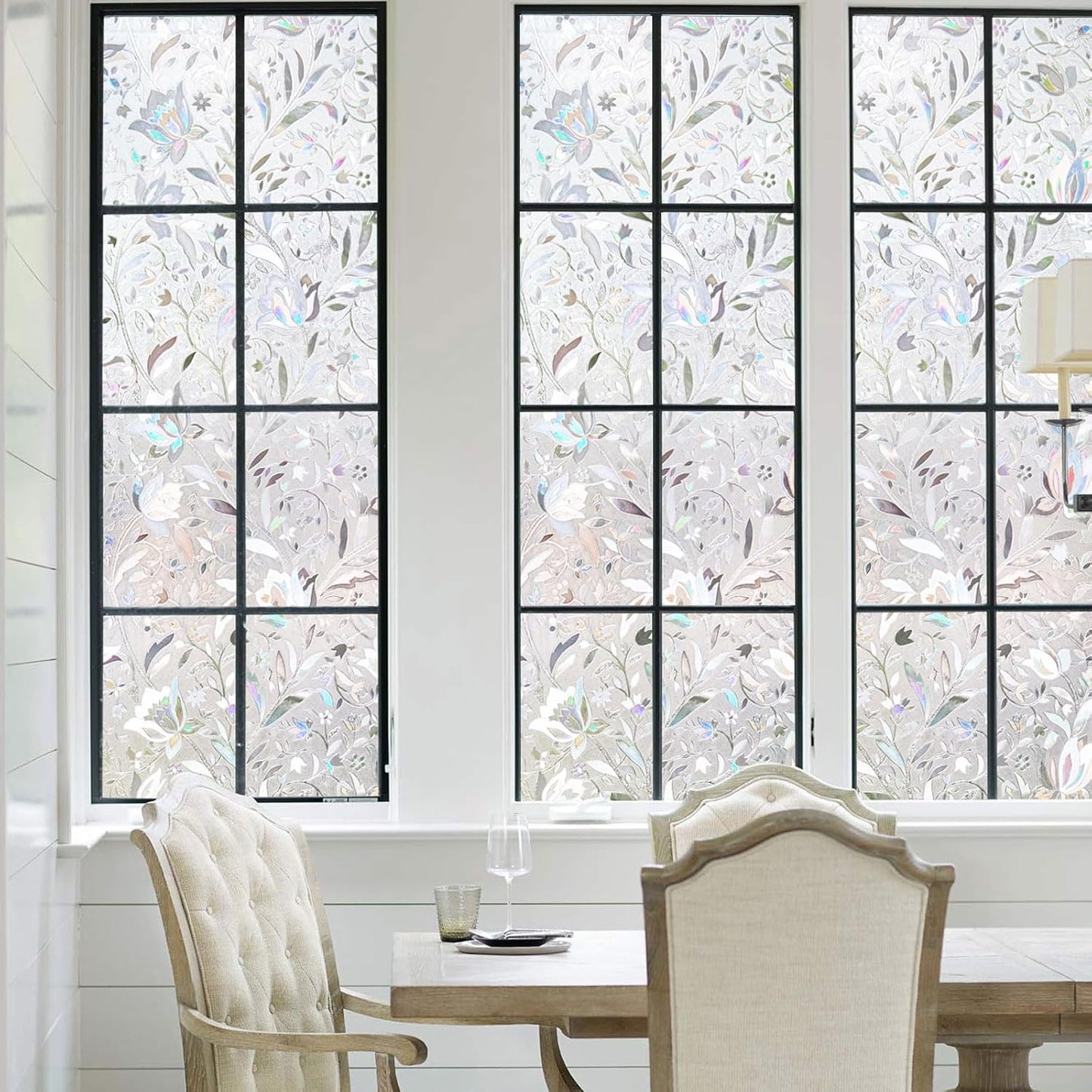 Kromapolis Window Film Privacy - Frosted Glass Decorative Film, Static Clings, No-Glue (17.5 x 157.4 inch)
