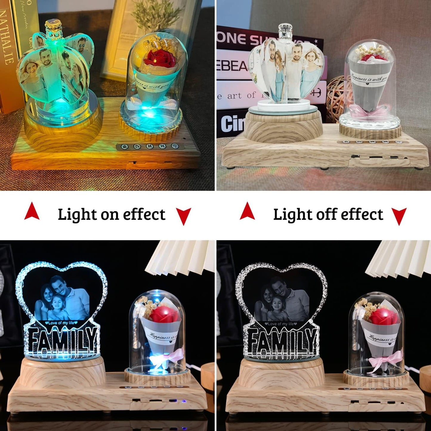 Mama Crystal Custom Picture-Personalized 3D Crystal Photo Frame, Birthday &, Wedding Gift, Mother's Day Gift for Mom, Wife and Daughter