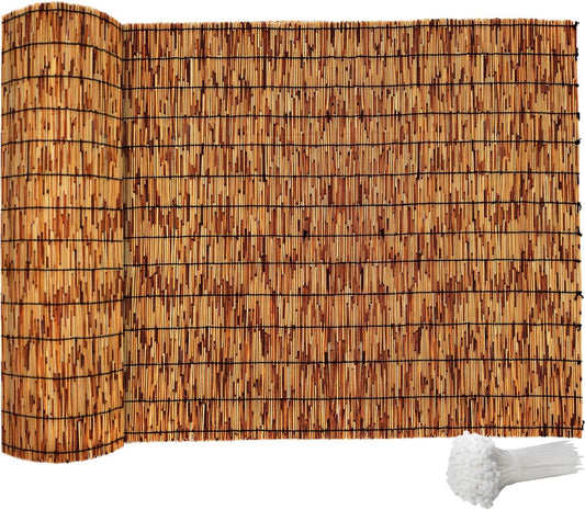 Bamboo Fence,Reed Fencing 4Feet High Bamboo Privacy Screen Outdoor for Patio, Reed Screen for Privacy Garden Backyard Balcony,4x10FT