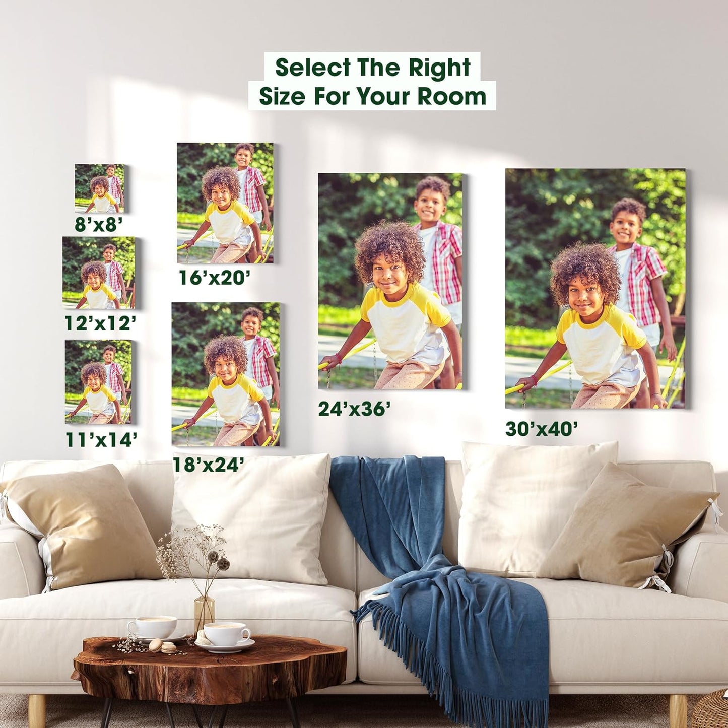 BuildASign Custom Canvas Prints with Your Photos – Personalized Picture To Canvas Wall Art, Perfect for Home Decor, Gifts & Keepsakes, Ready to Hang (12" L x 36" W x .75”D, Classic Brown)