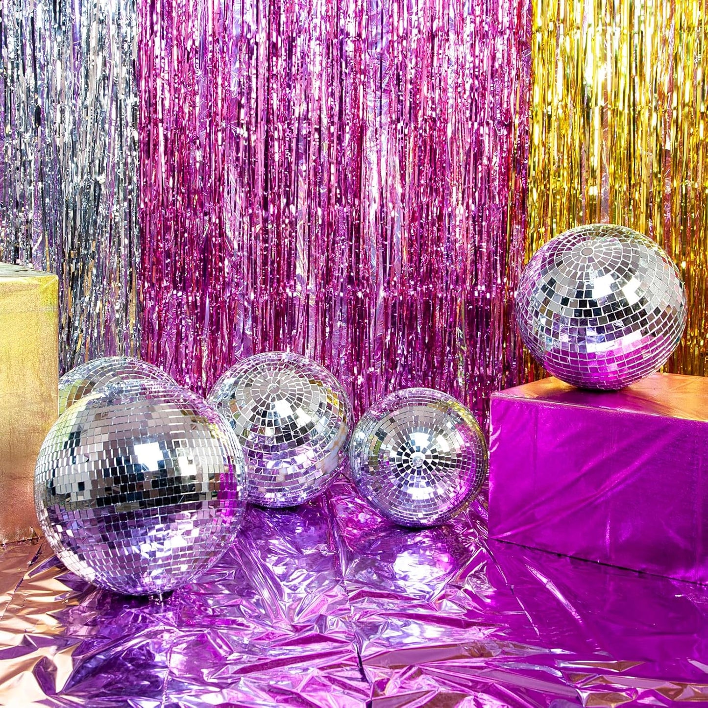 Self Adhesive Disco Ball Mirror Tiles, 3200 Pieces, 5 x 5 mm, Blue, Geometric, Multi-Surface, Vinyl, Modern, DIY Craft, Outdoor, Roll, Square, Mosaic Tiles