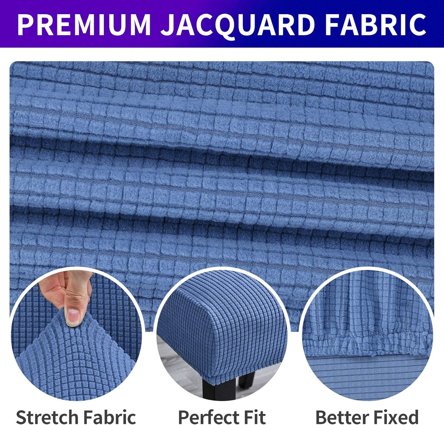 Howhic Stretch Chair Covers for Dining Room Set of 2, Removable Washable Dining Room Chair Covers, Dining Chair Slipcovers Seat Protector, Great for Home and Banquet Deecor (Periwinkle Blue, 2 Pack)