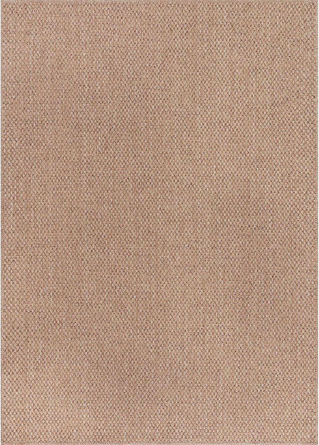 CAMILSON Easy Jute Rug 6x9, Indoor Outdoor Natural Color Farmhouse Area Rugs for Living Room Patio and Kitchen Rug, Solid Boho Woven Design, Easy-Cleaning, Washable Outside Carpet Alfombras (6 x 9)