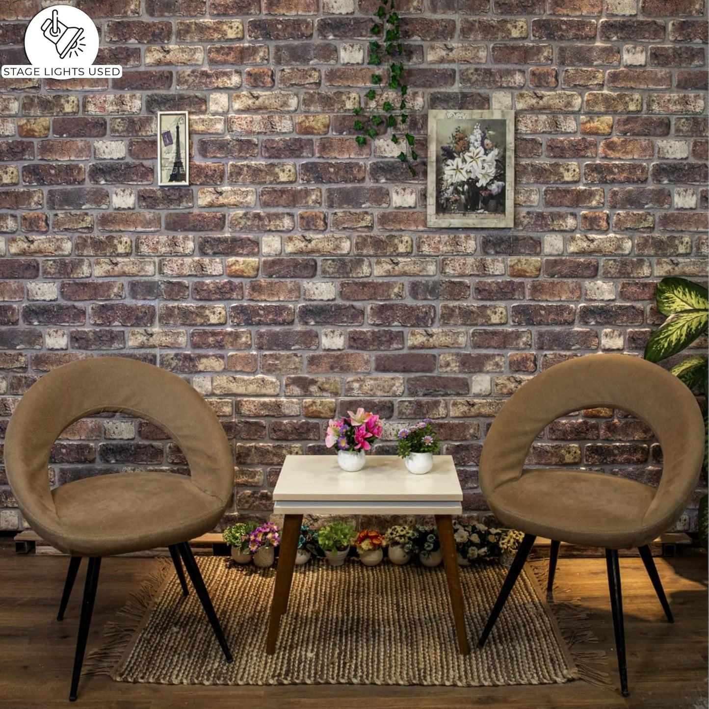 Dundee Deco 3D Wall Panels Faux Brick - Cladding Grey Brown Stone Look Wall Paneling, Styrofoam, Sample, Size 10 x 10 in.