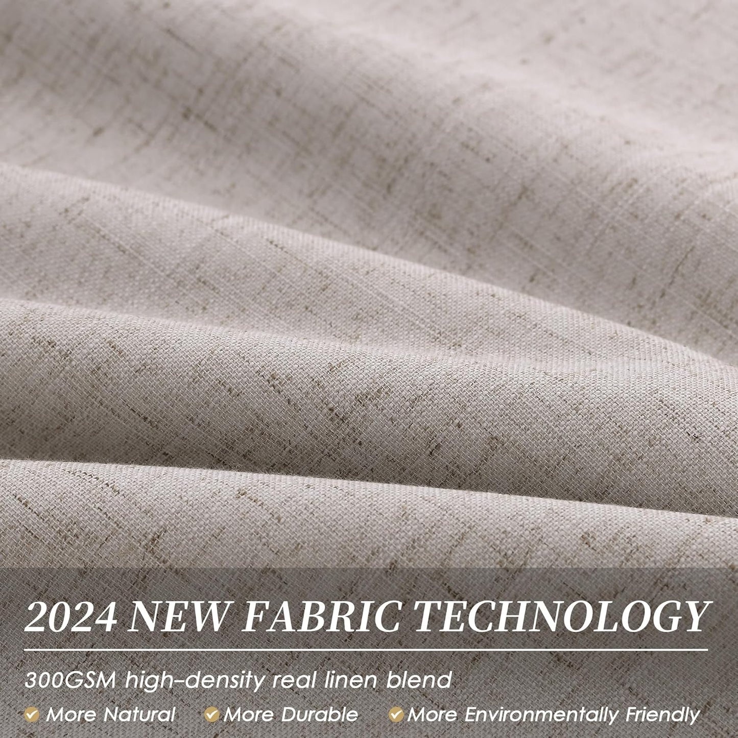 100 Inch Blackout Curtains 2 Panels Set Back Tab Thermal Insulated Brownish Grey Linen Textured Black Out Curtains Noise Reducing Neutral Living Room Darkening Window Drapes Pleated Look 52x100
