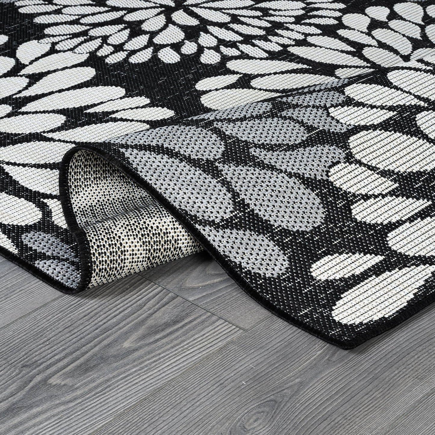 Beverly Rug Outdoor Rug 9x12 Modern Exotic Tropical Leaf Area Rugs for Indoor and Outdoor Patio Deck Porch Garden Water Resistant Washable Outside Carpet (9 x 12 Dark Gray)