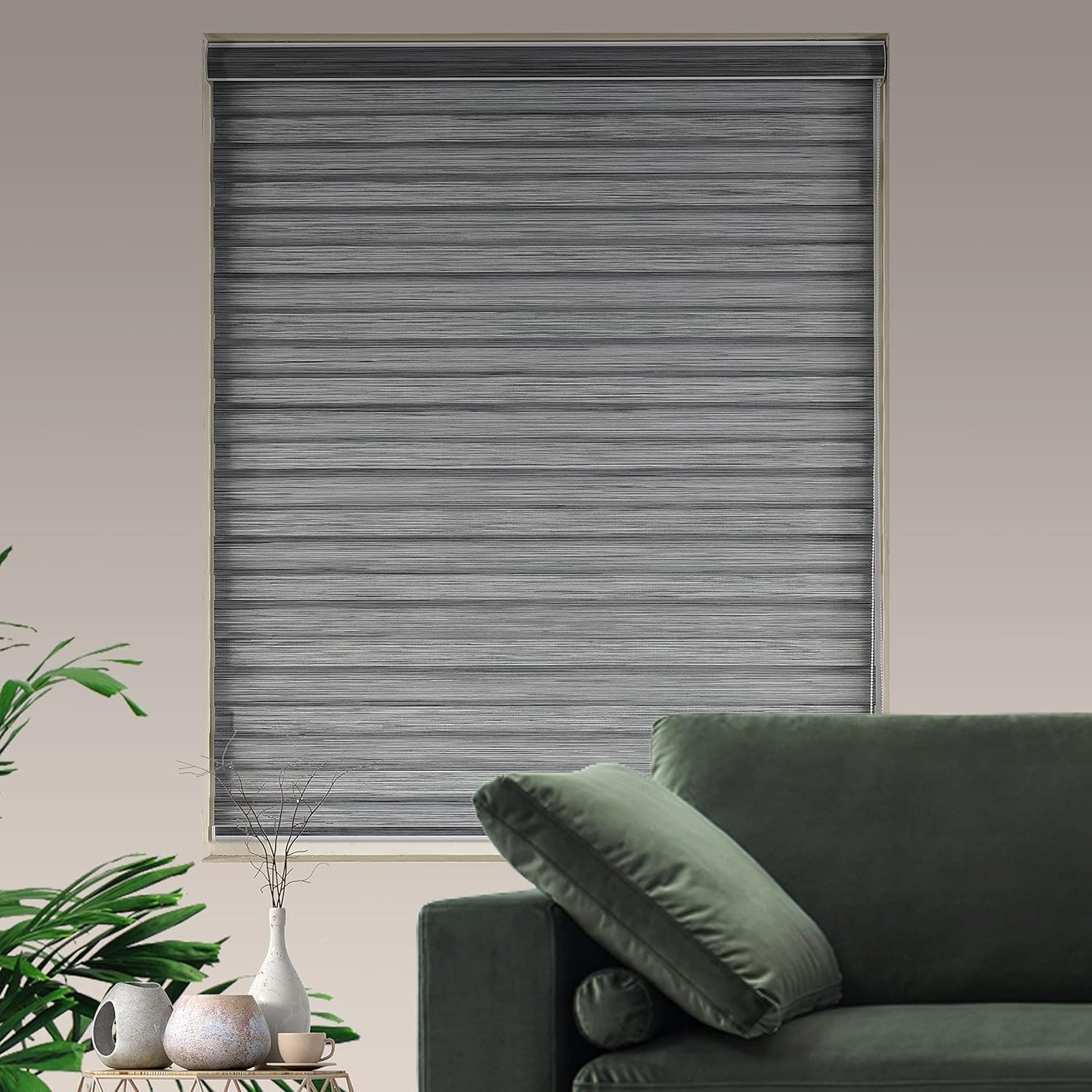 Zebra Blinds Window Blind Zebra Shade Blinds for Windows Roller Sheer Shades Privacy Light Filtering Shades for Home Kitchen Bathroom (Width 47'' X Height 72'' Grey)