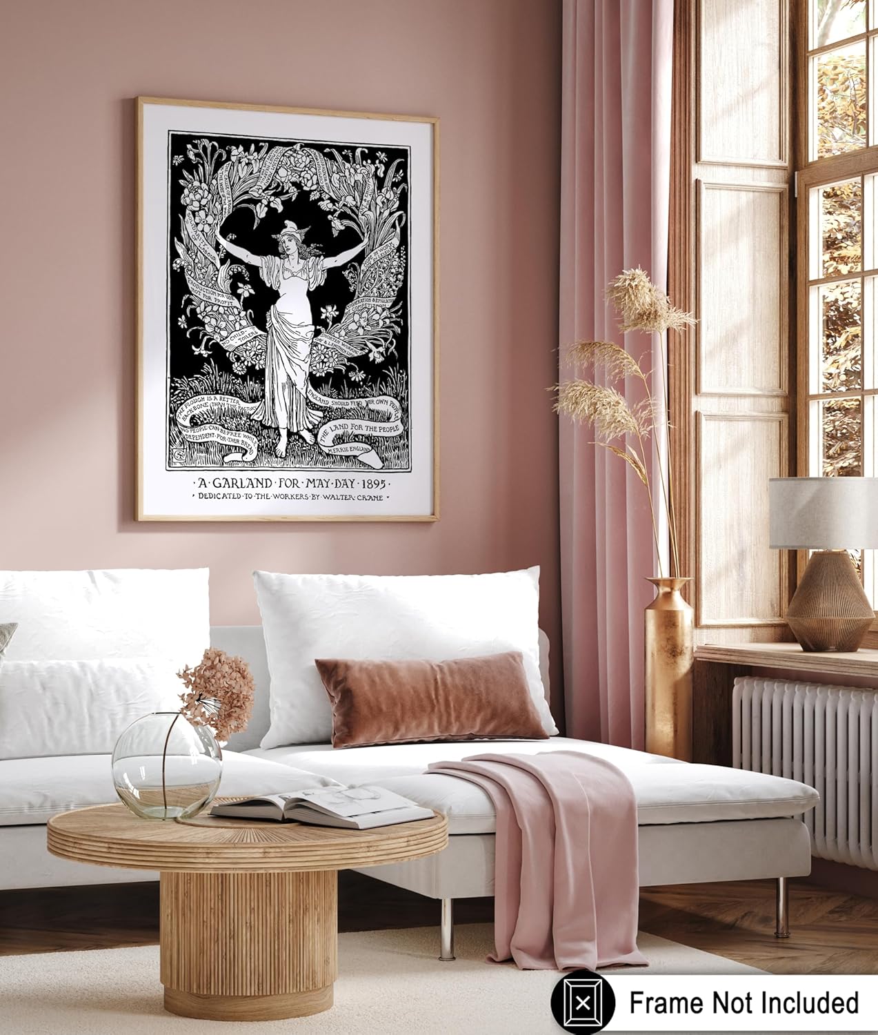 Poster Master Vintage Walter Crane Poster - Retro A Garland for May Day Print - Socialist Art - Gift for Him, Her, Men, Women - Wall Decor for Home, Office, Living Room - 11x14 UNFRAMED Wall Art