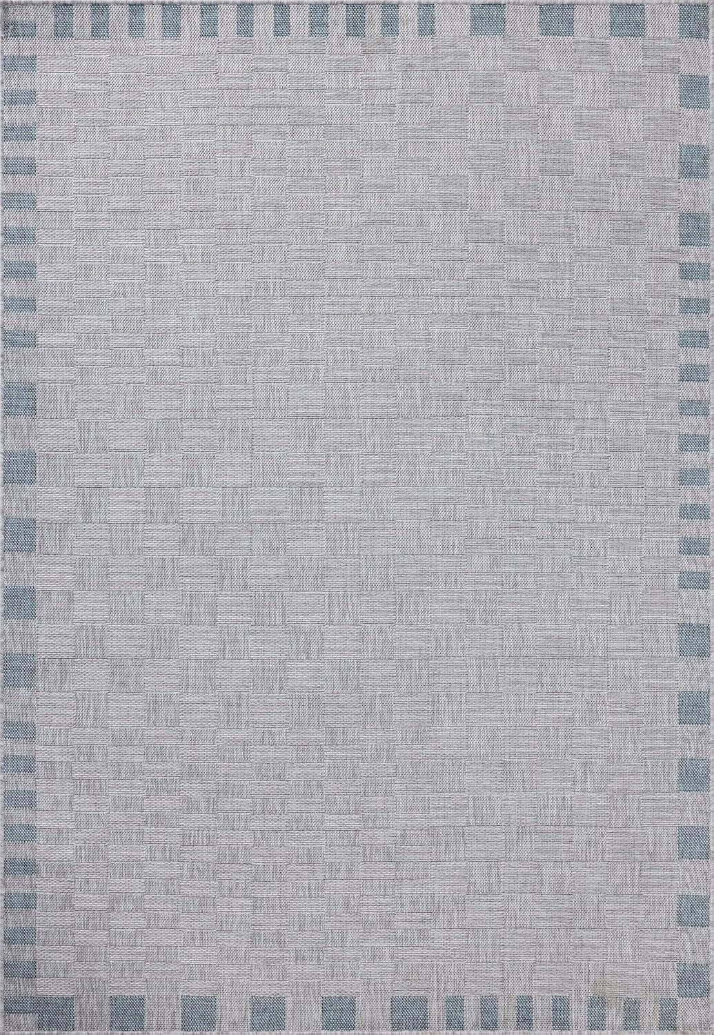 Loloi Amber Lewis Topanga Collection TOP-07 Silver/Blue 7'-10" x 10' Indoor/Outdoor Area Rug