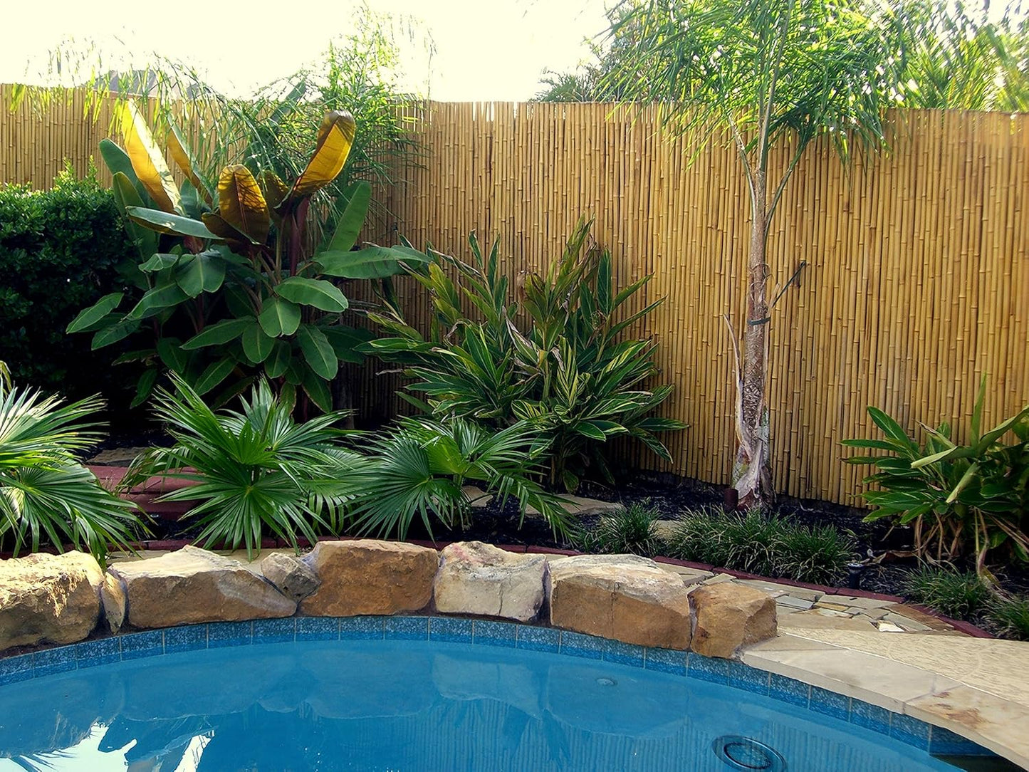 Backyard X-Scapes Natural Rolled Bamboo Fence 1in D x 6ft H x 8ft L