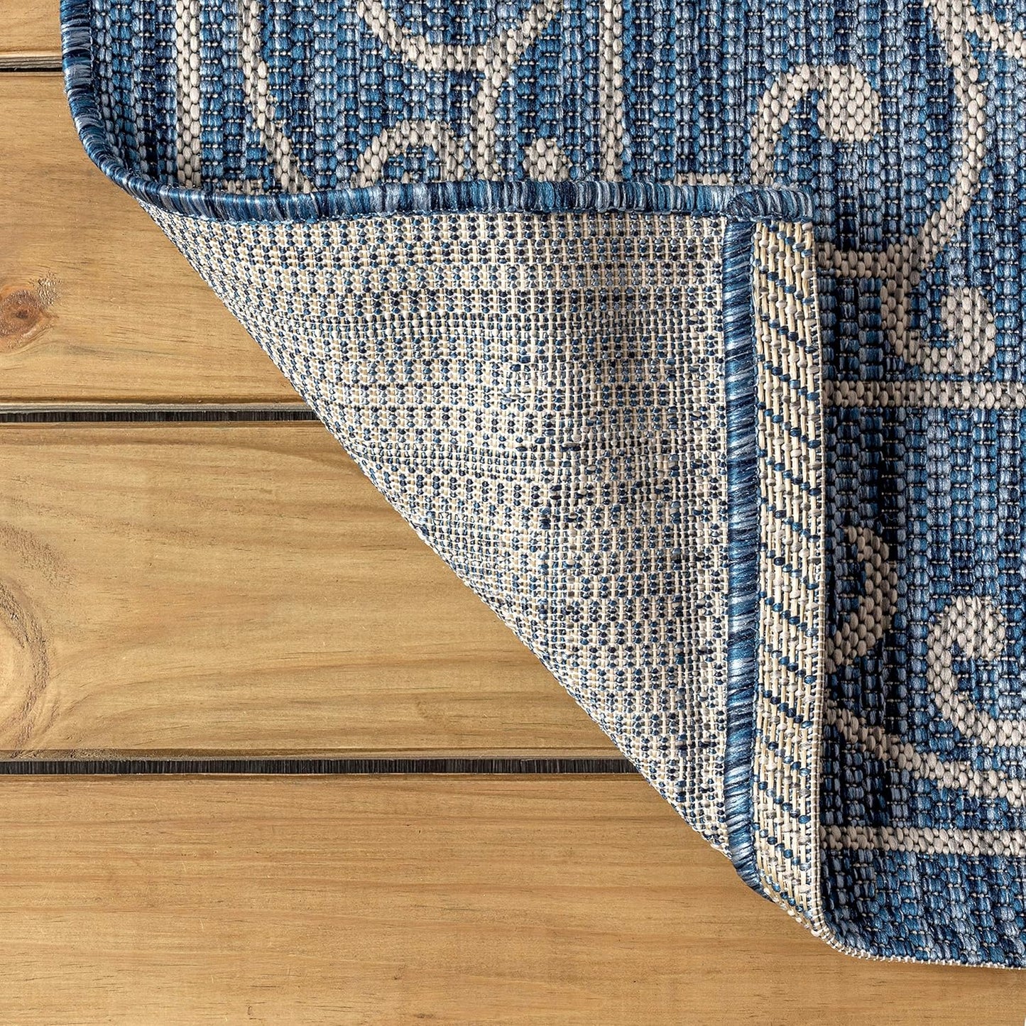 JONATHAN Y Vintage Filigree Indoor Outdoor Area Rug 8X10 Navy/Gray, Charleston Textured Weave for Backyard, Patio, Porch, Easy-Cleaning, High Traffic, Pet-Friendly, Non-Shedding (SMB106D-8)